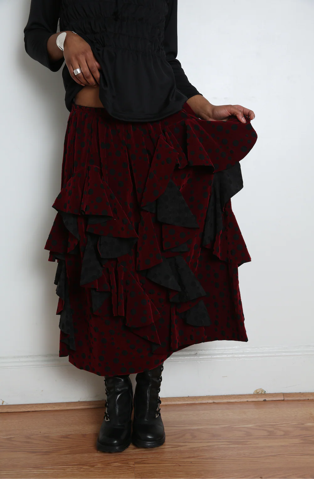Comme des Garçons Skirt - Black/Burgundy - Image 8