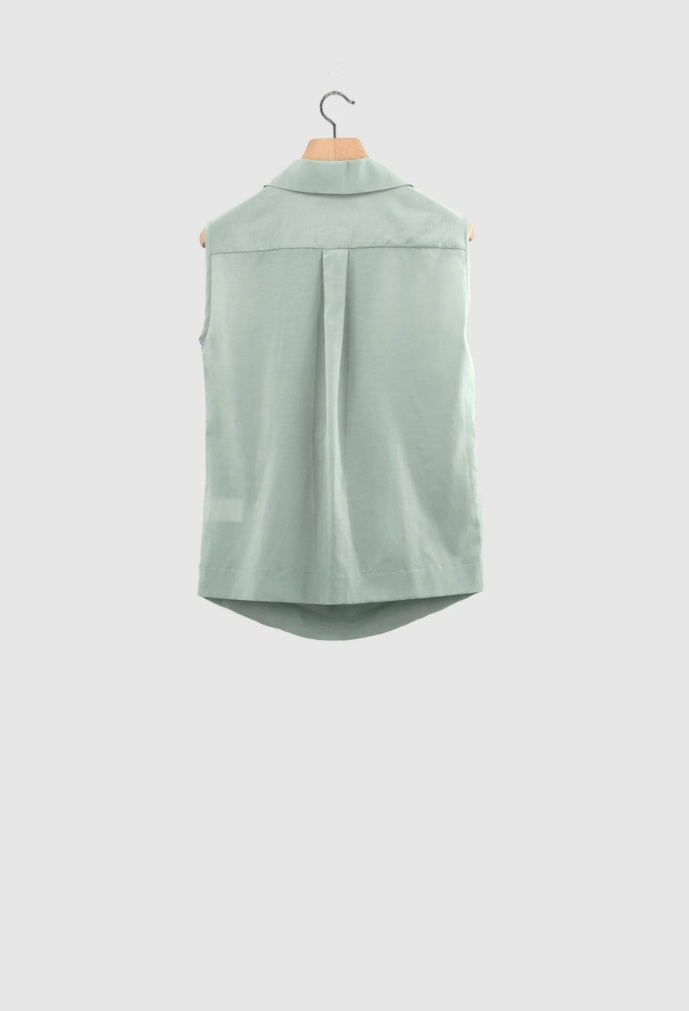 JULIA JENTZSCH DIMA - Semi Sheer Japanese Cotton Cupro Blend Top in Matcha - Image 5
