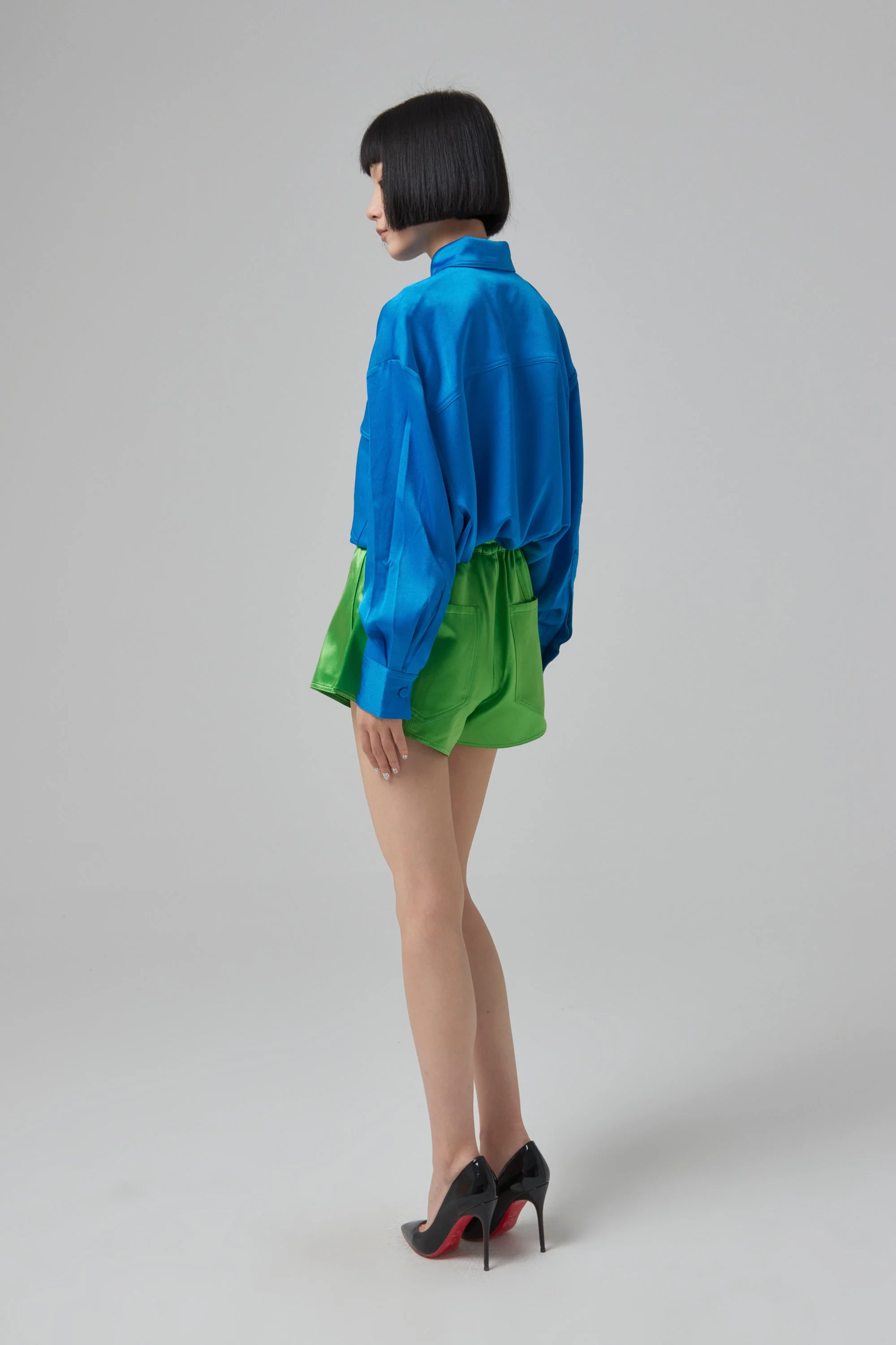 Alex Perry Beale Duchess Satin Eyelet Shorts - Image 3