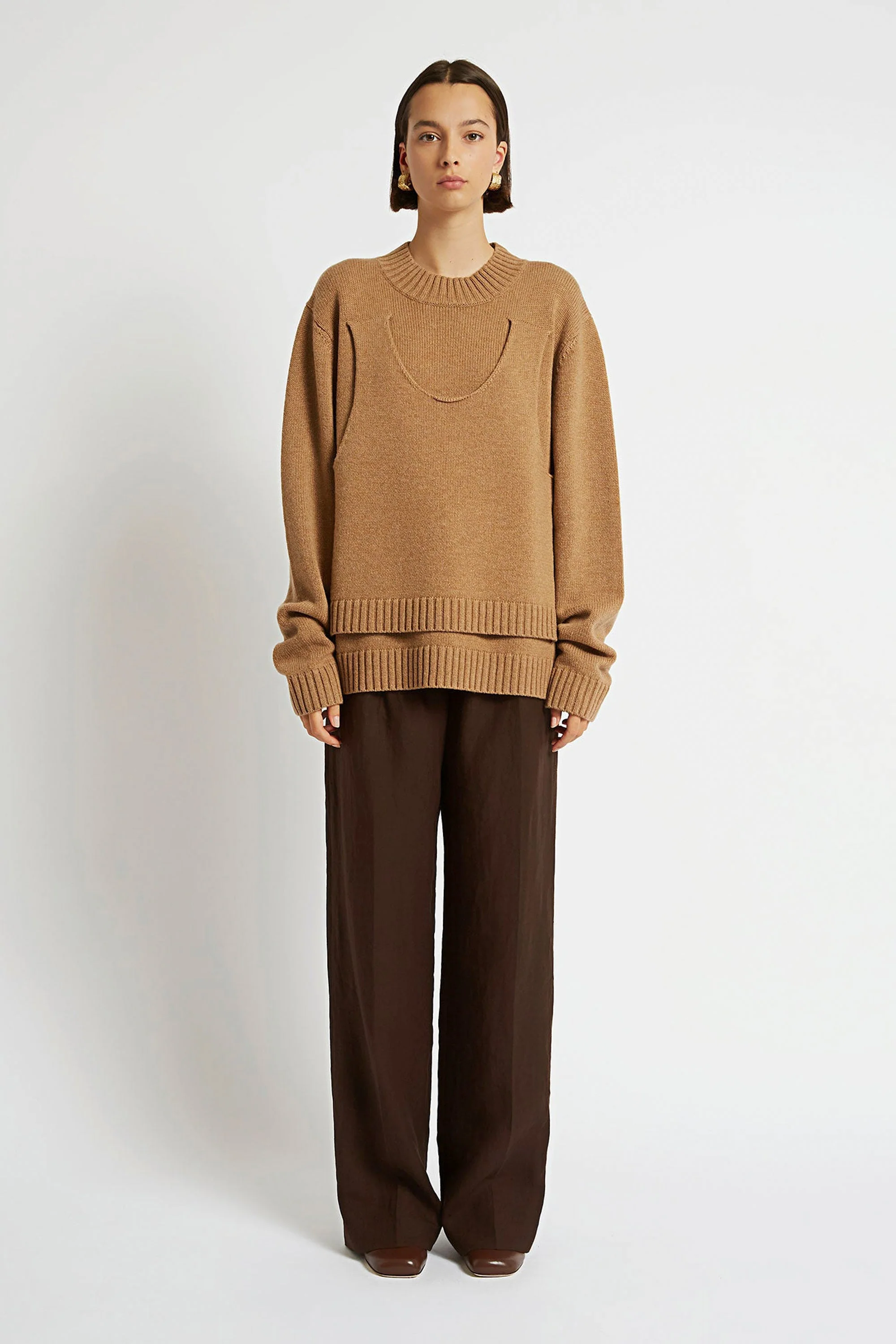 Christopher Esber DUAL TANK SWEATER - TAN - Image 4