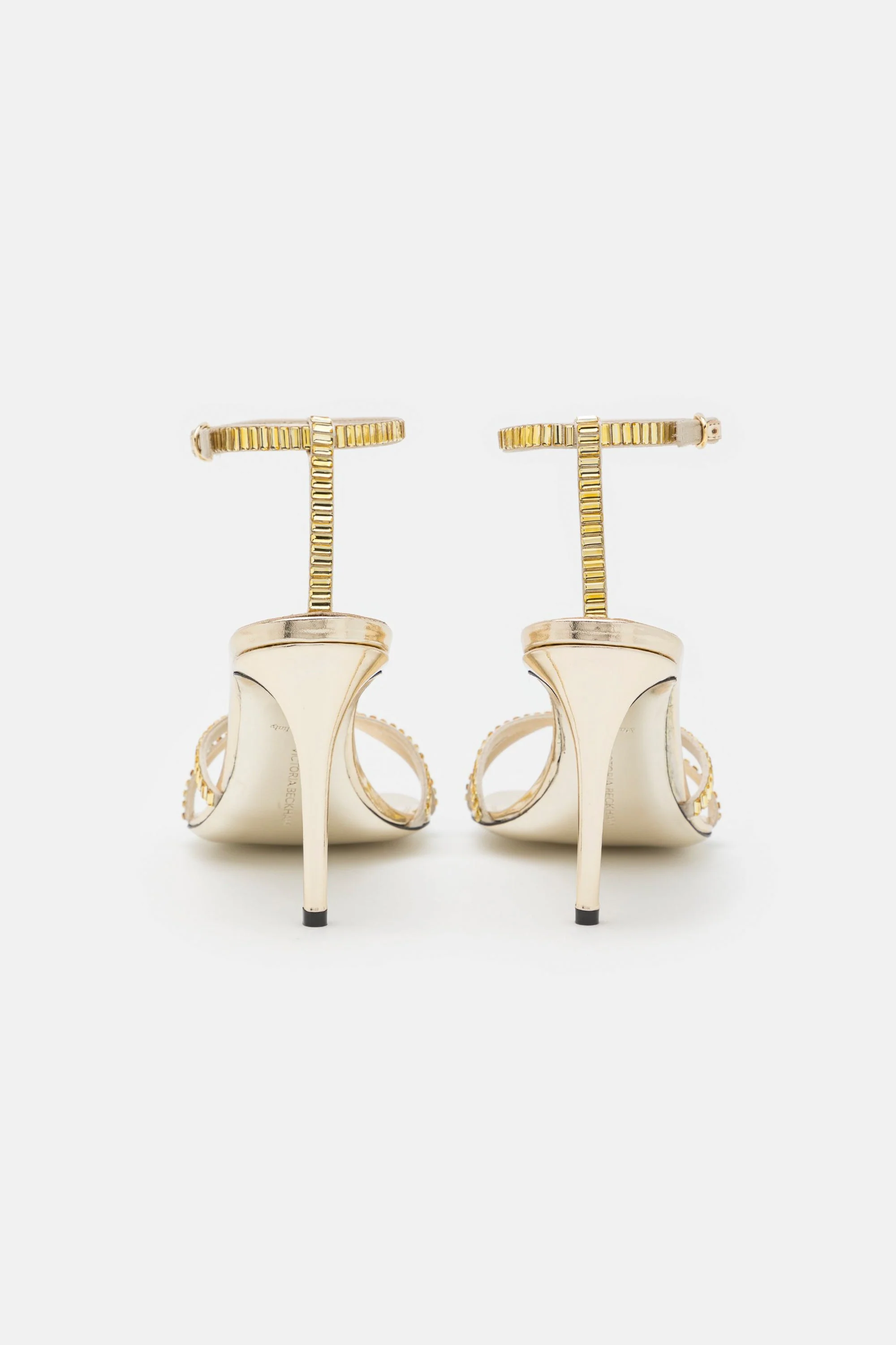 Victoria Beckham RHINESTONE SANDALS - LIGHT GOLD - Image 4