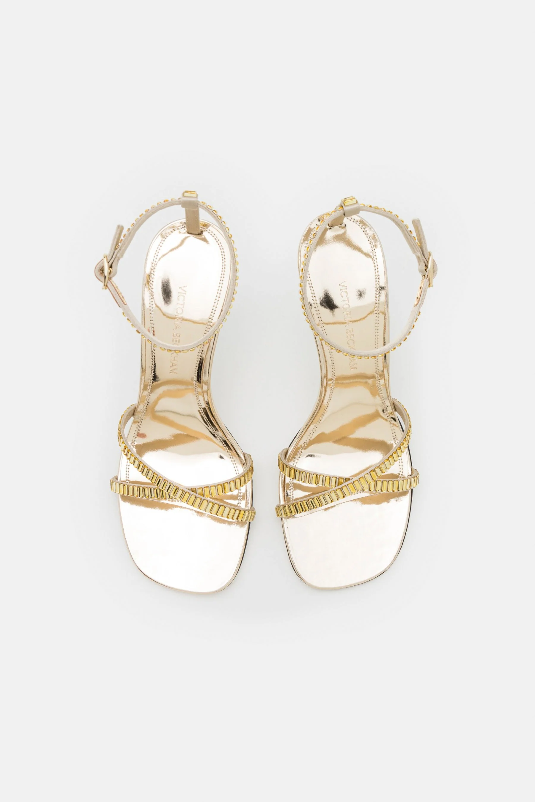 Victoria Beckham RHINESTONE SANDALS - LIGHT GOLD - Image 5