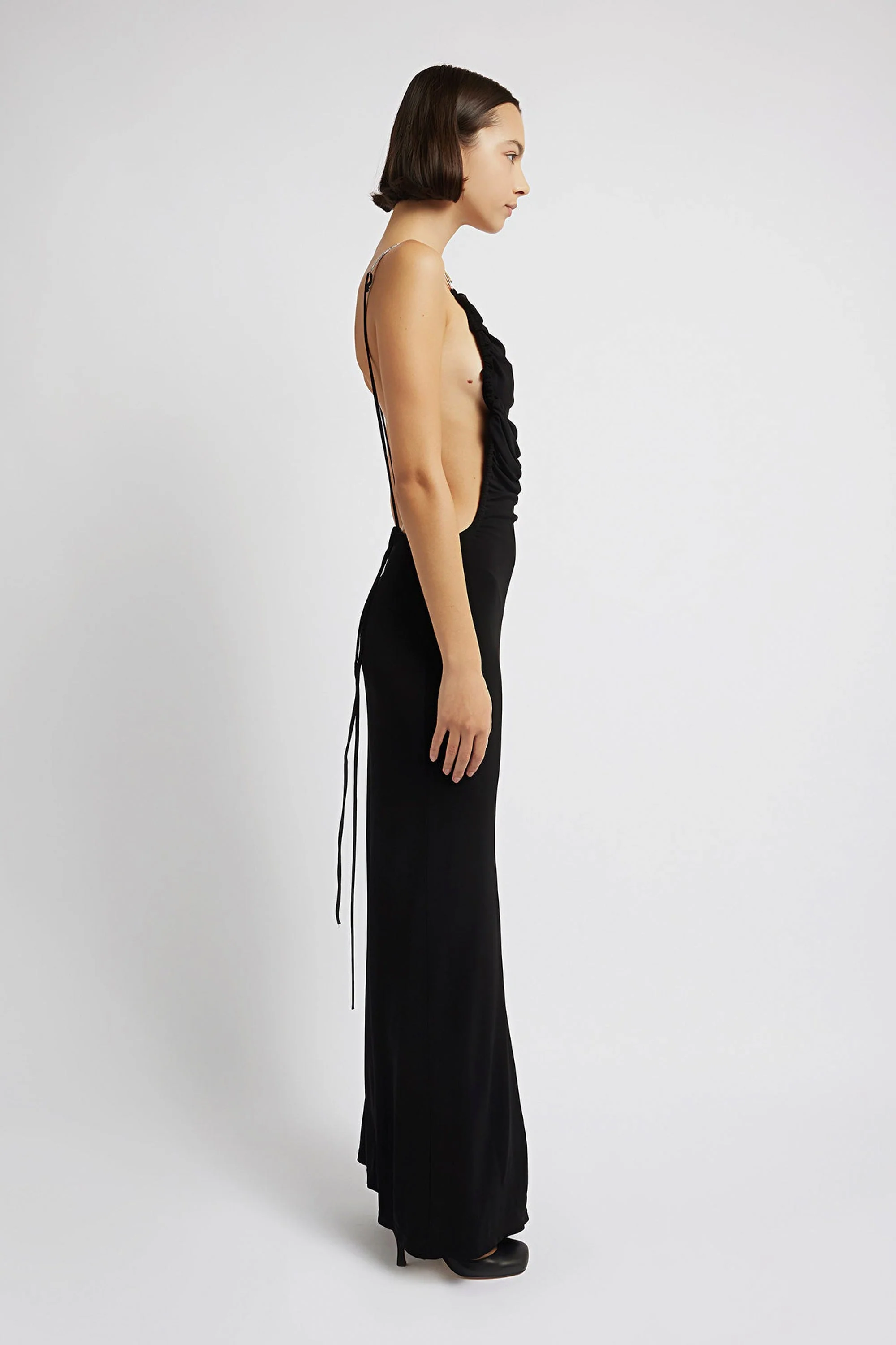 Christopher Esber SCULPTED STRAPPED RUCHED DRESS - Black - Image 3