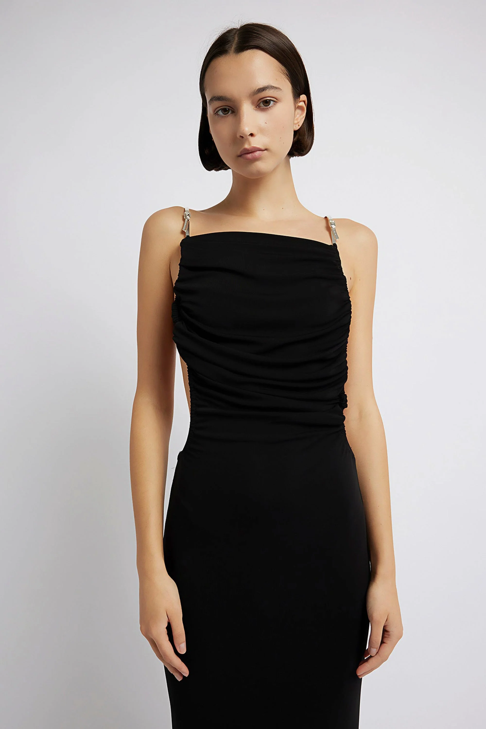 Christopher Esber SCULPTED STRAPPED RUCHED DRESS - Black - Image 5