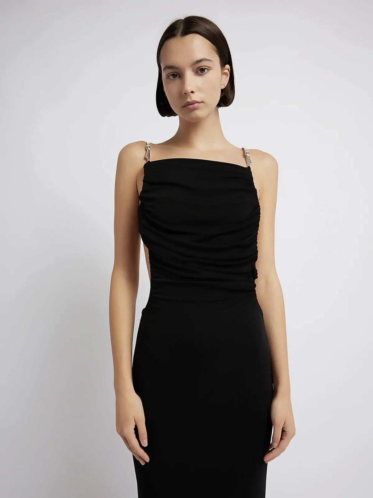 Christopher Esber SCULPTED STRAPPED RUCHED DRESS - Black - Image 7