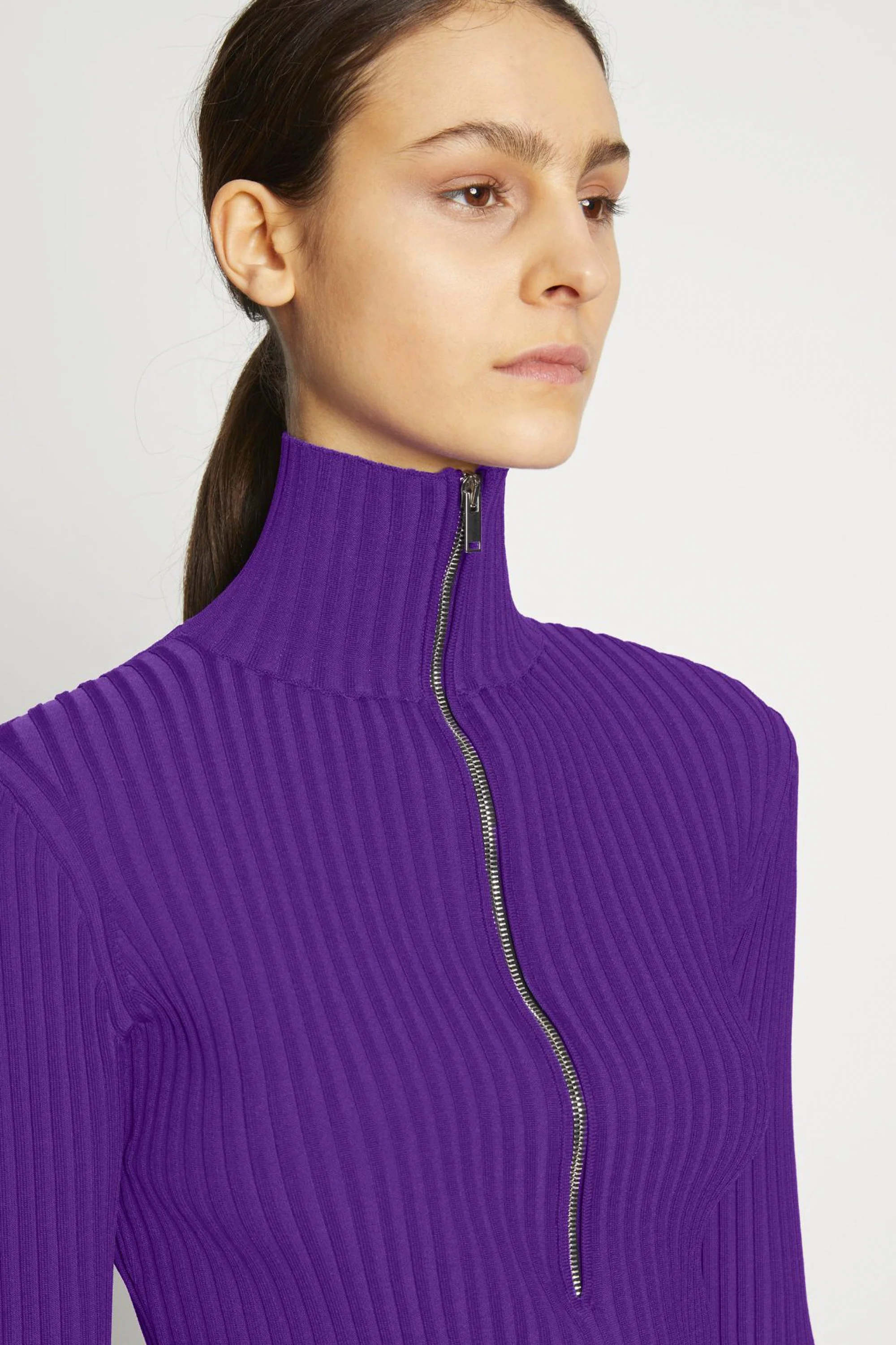 Viscose Rib Zip Sweater - Image 11