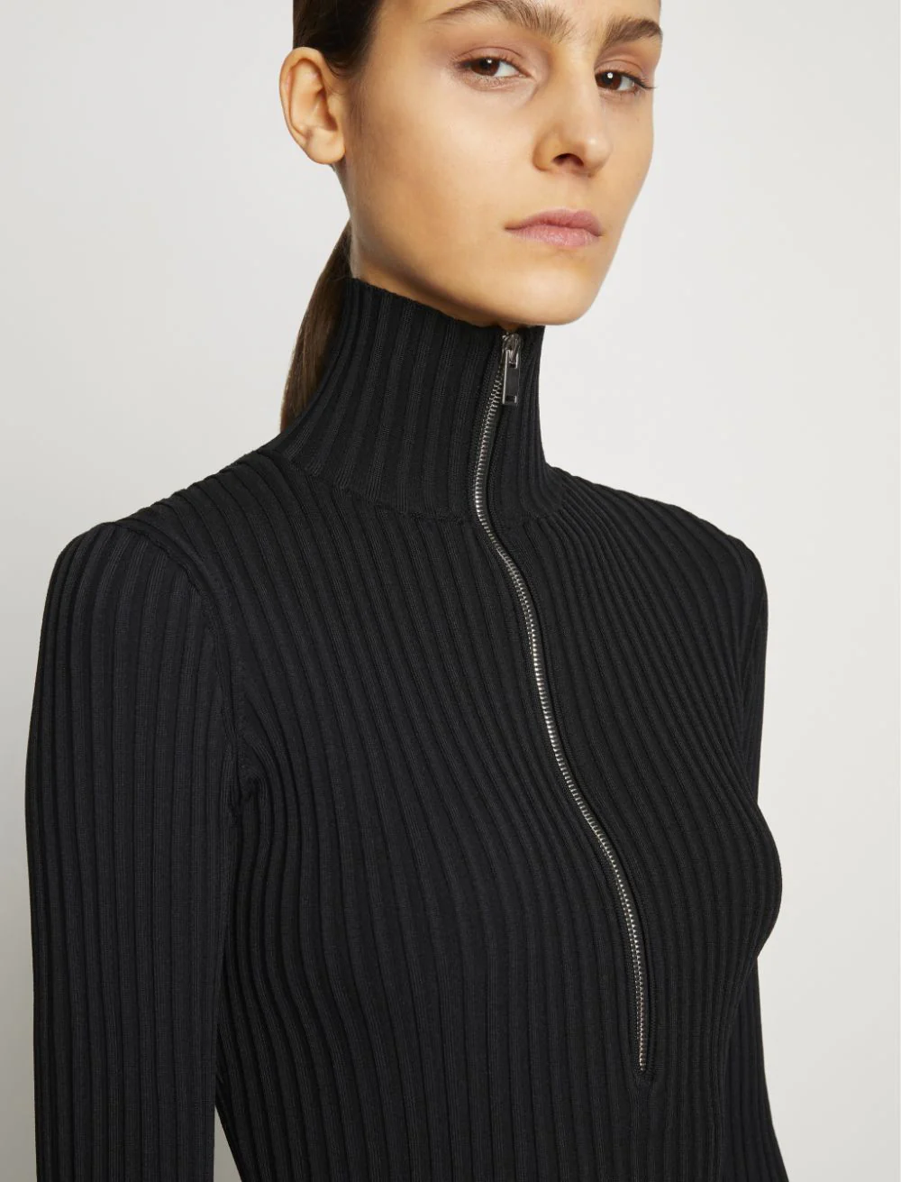 Viscose Rib Zip Sweater - Image 14