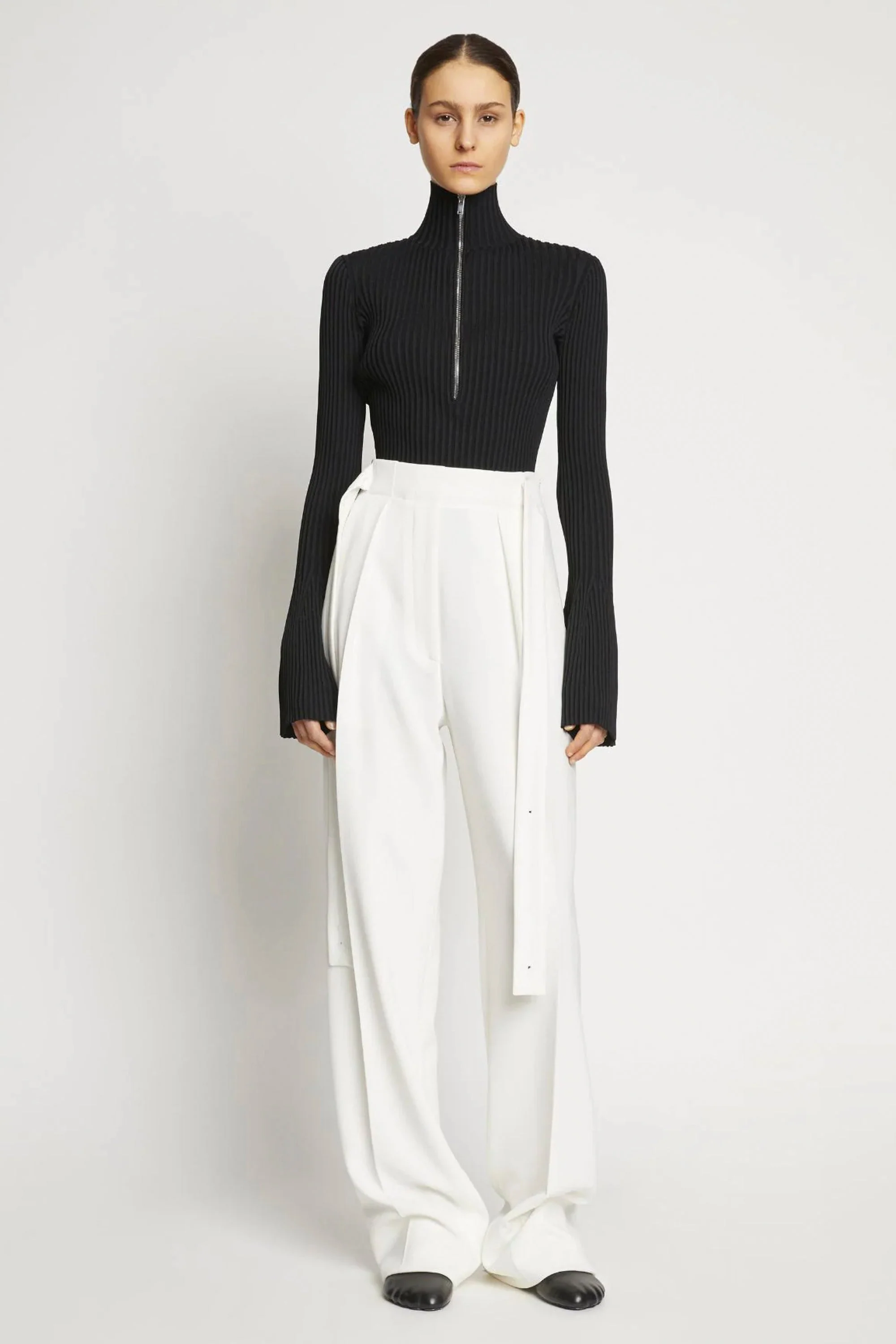 Viscose Rib Zip Sweater - Image 2
