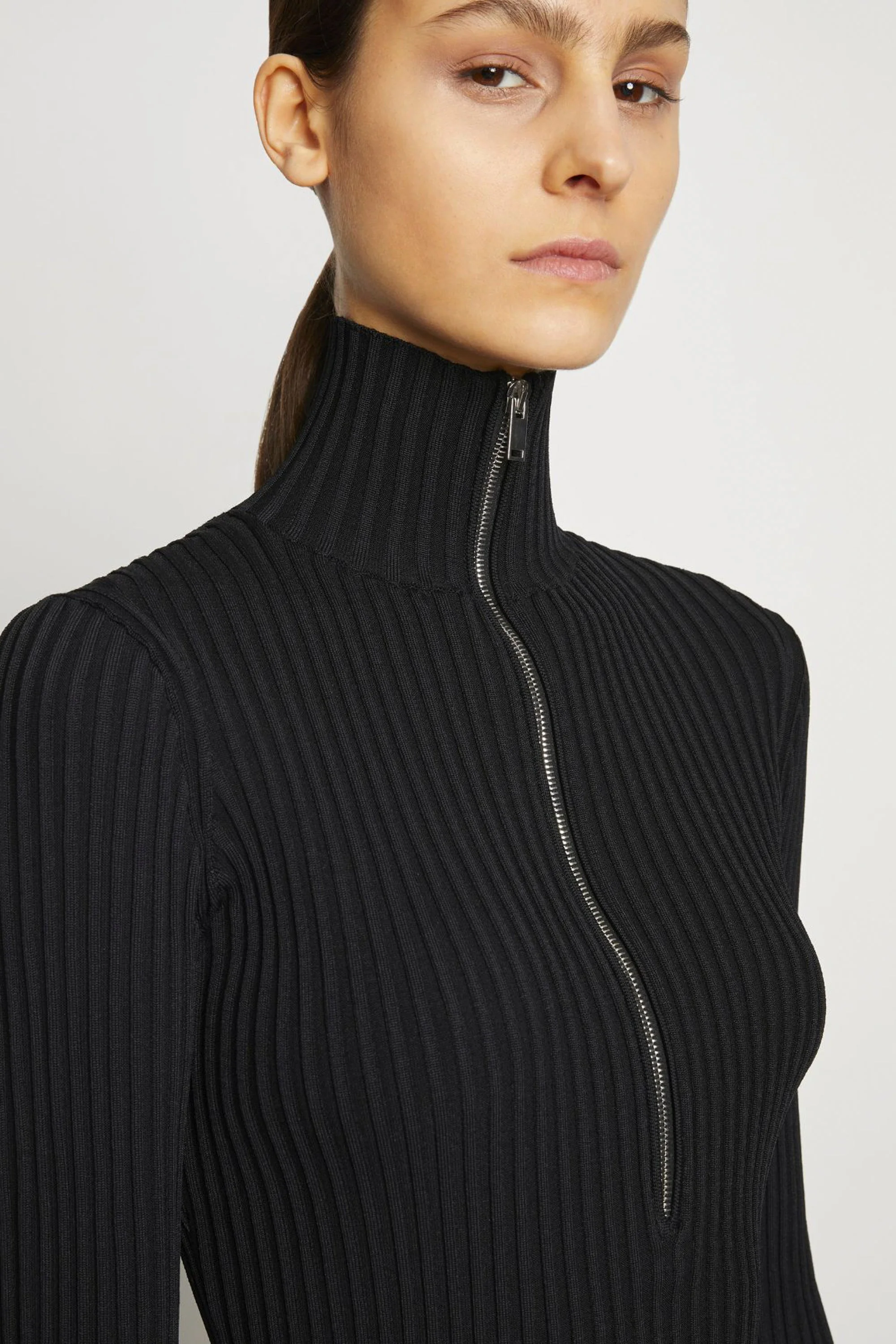 Viscose Rib Zip Sweater - Image 5