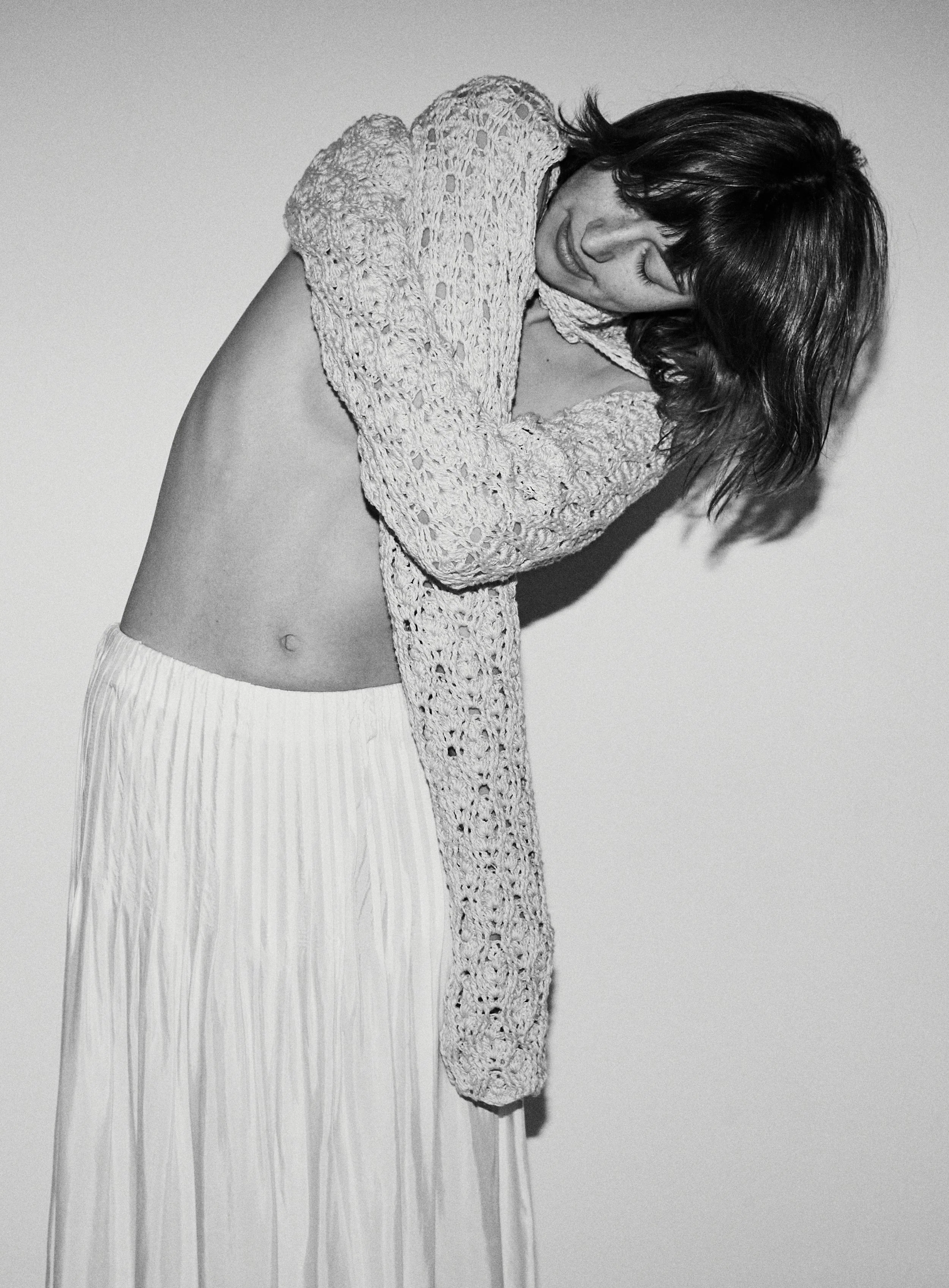 K M by L A N G E Uman Pleated Skirt - White - Image 4