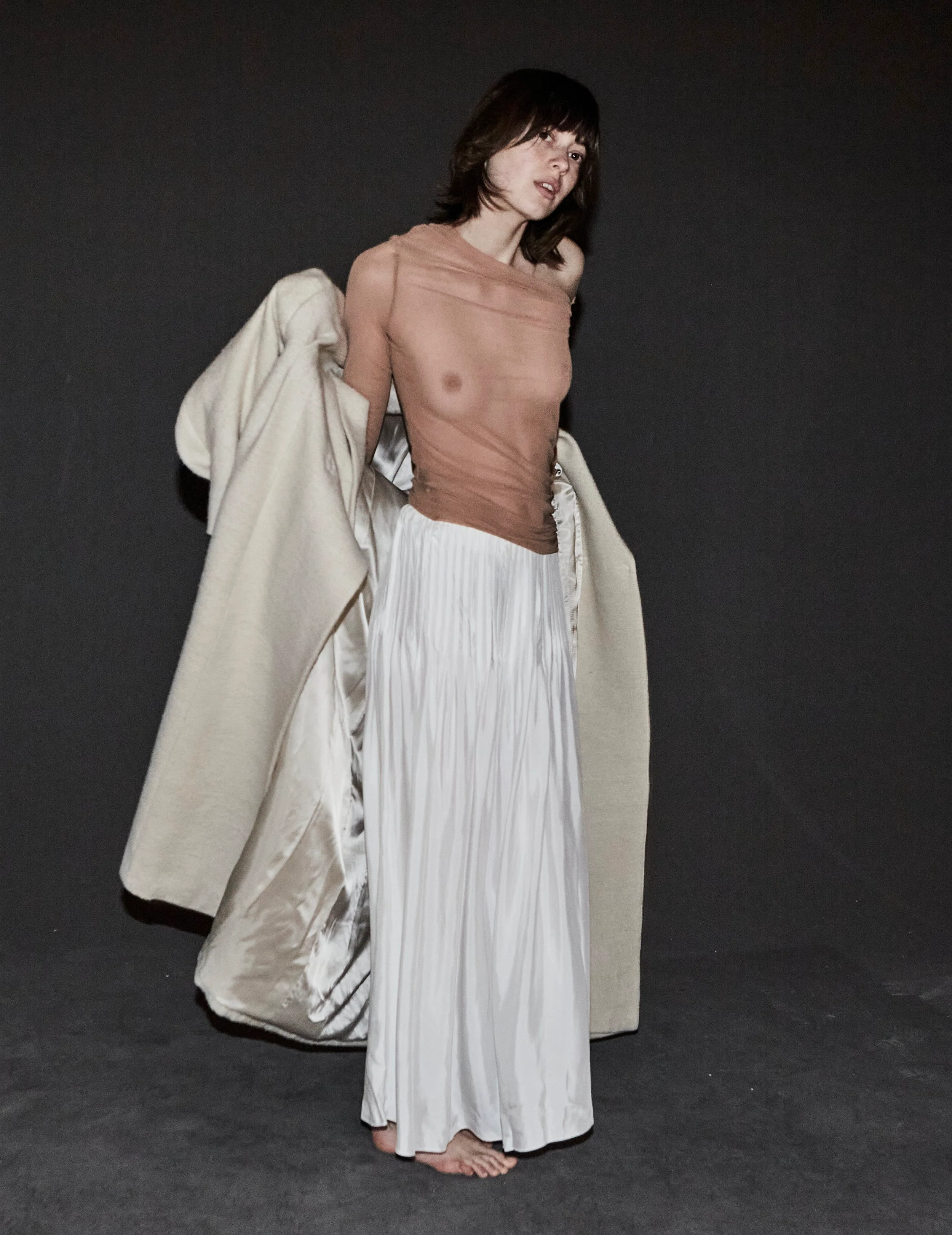 K M by L A N G E Uman Pleated Skirt - White - Image 8