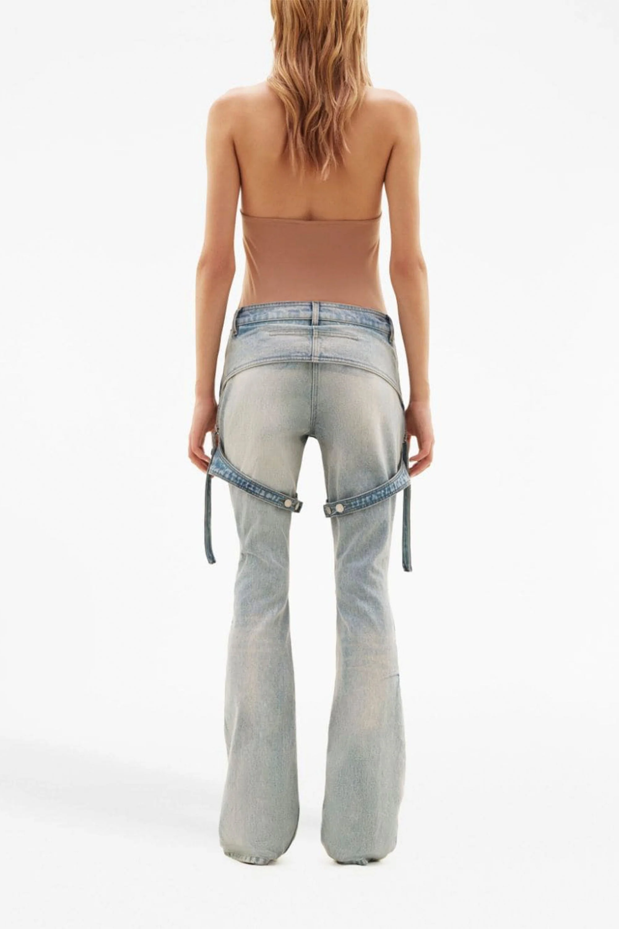 COURREGES Racer Blue Denim Pants - Light Blue Wash - Image 3