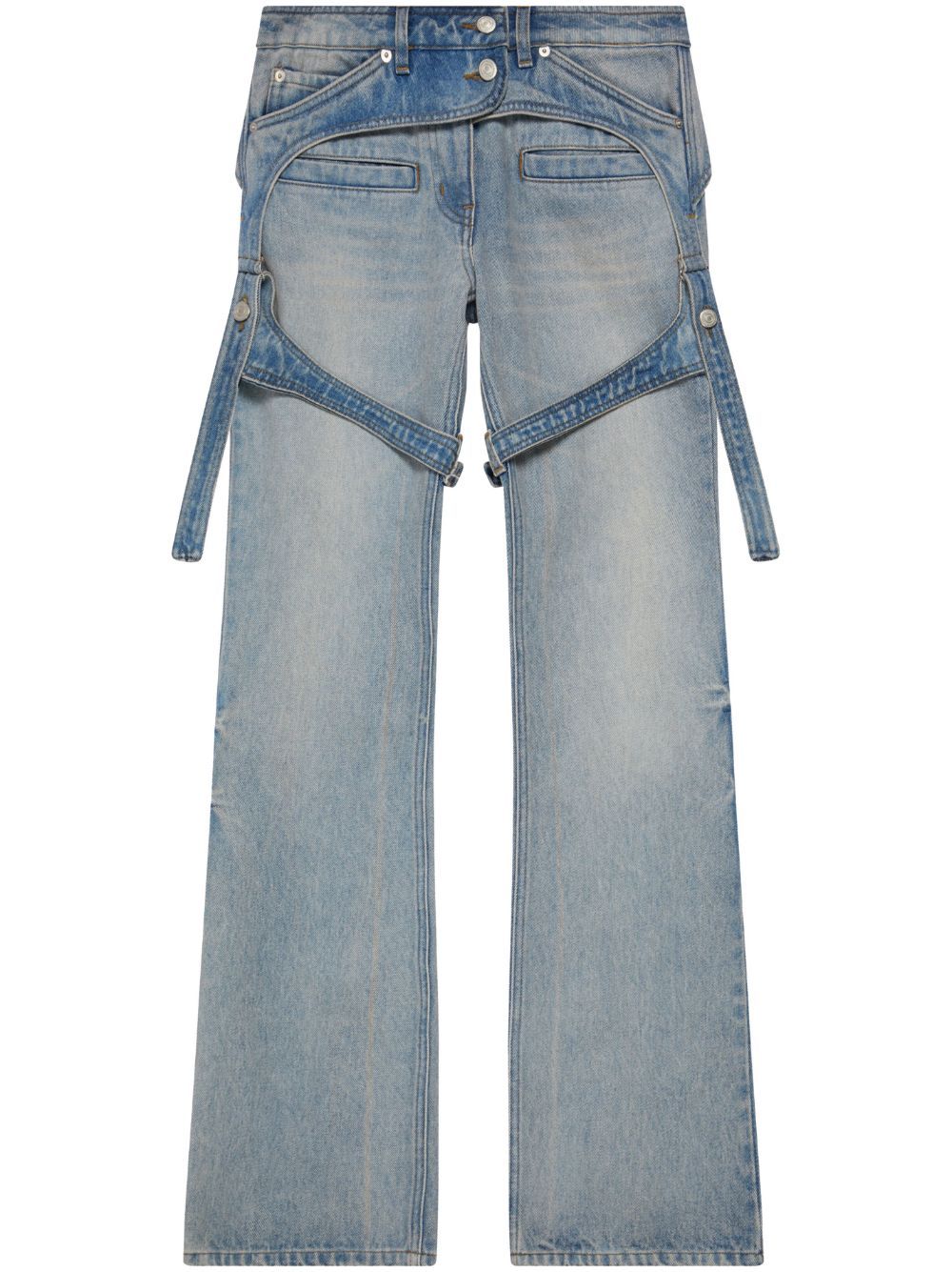 COURREGES Racer Blue Denim Pants - Light Blue Wash - Image 8