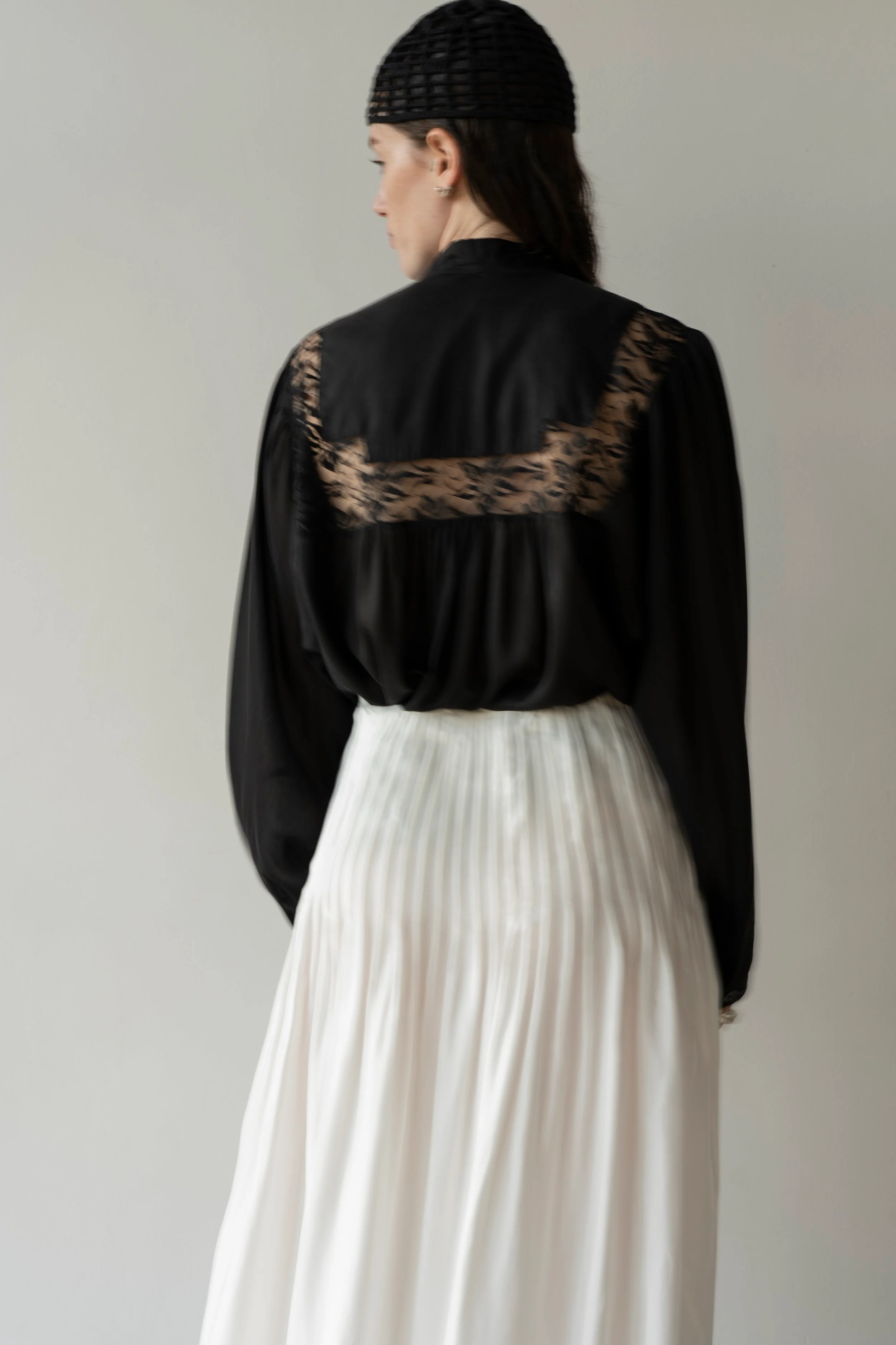 K M by L A N G E Lina Kostenko Poet Lace Blouse  - Black - Image 2