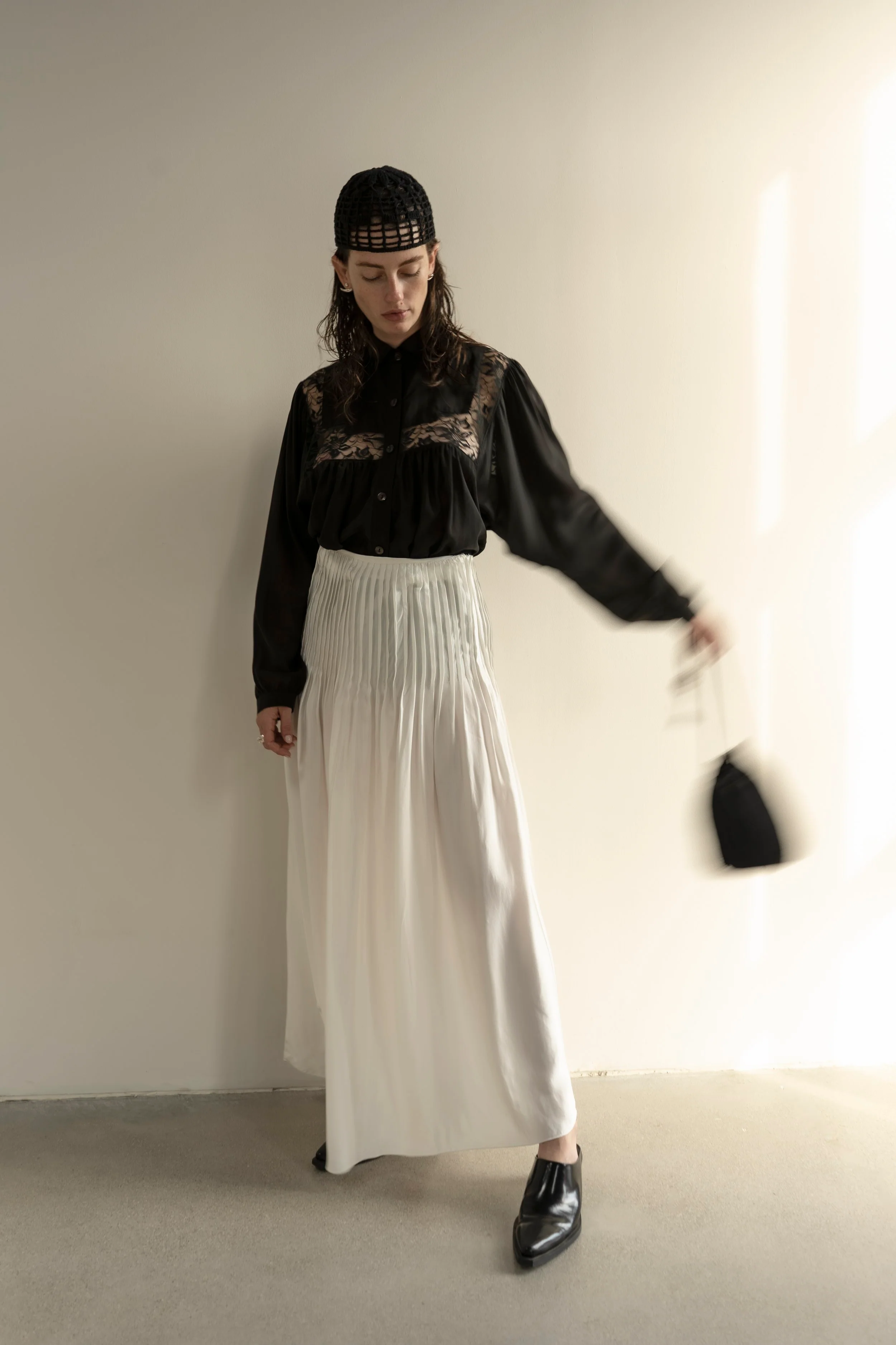 K M by L A N G E Lina Kostenko Poet Lace Blouse  - Black - Image 3