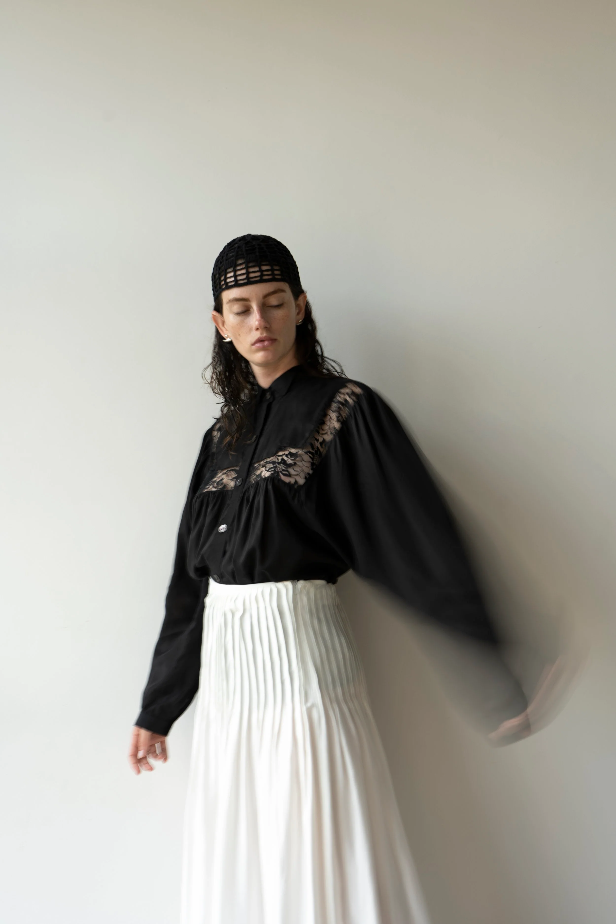 K M by L A N G E Lina Kostenko Poet Lace Blouse  - Black - Image 5