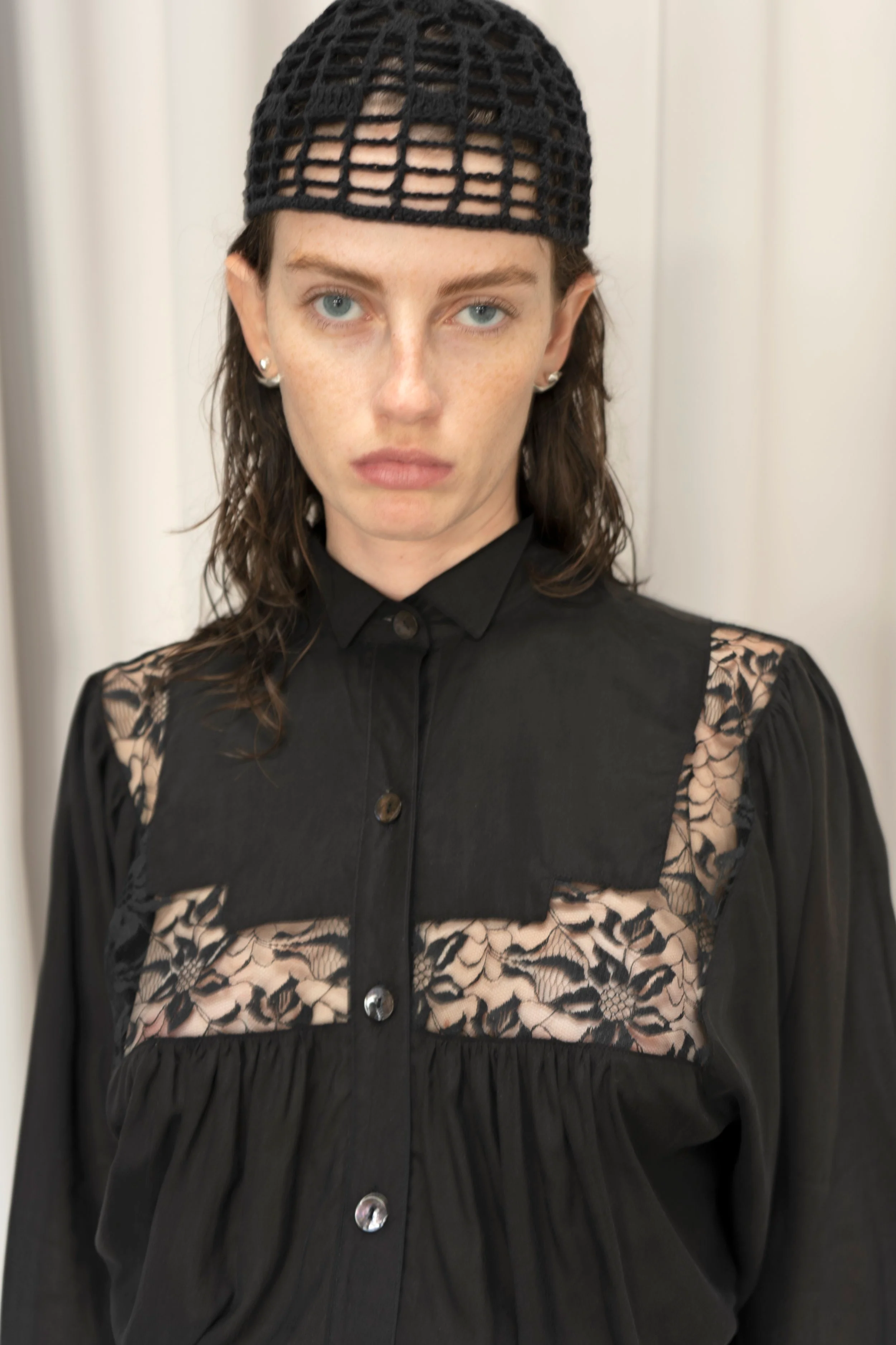 K M by L A N G E Lina Kostenko Poet Lace Blouse  - Black - Image 6