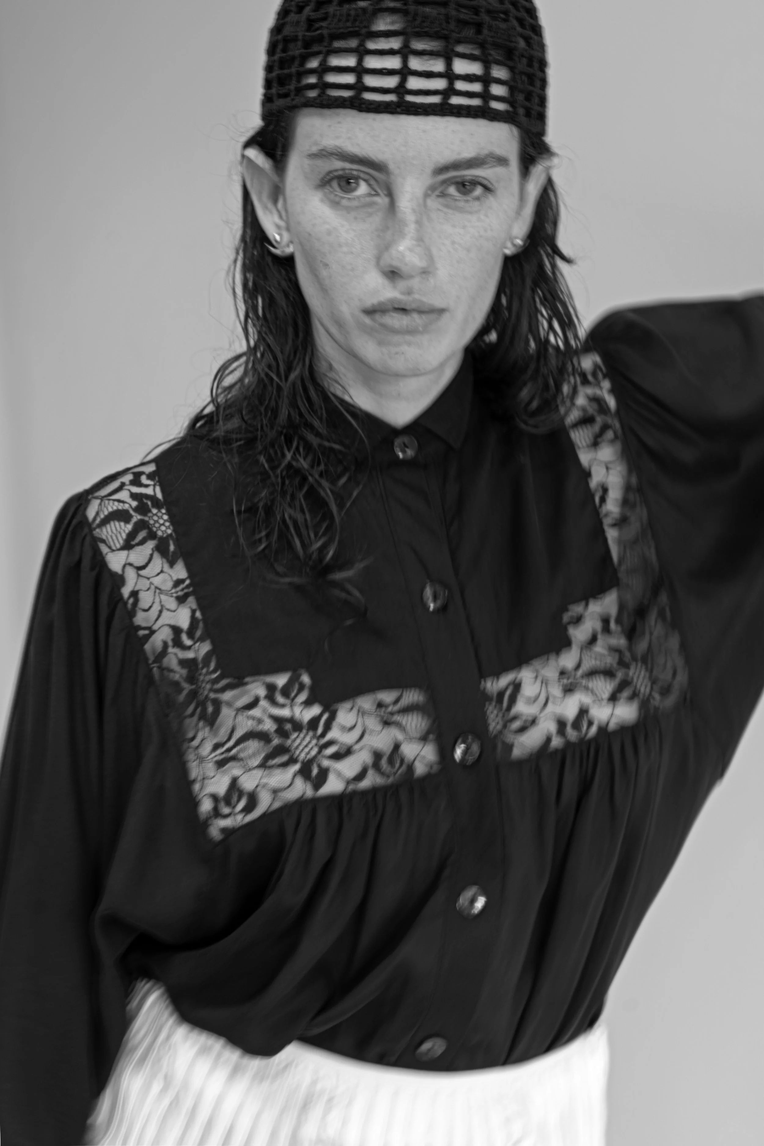 K M by L A N G E Lina Kostenko Poet Lace Blouse  - Black - Image 8