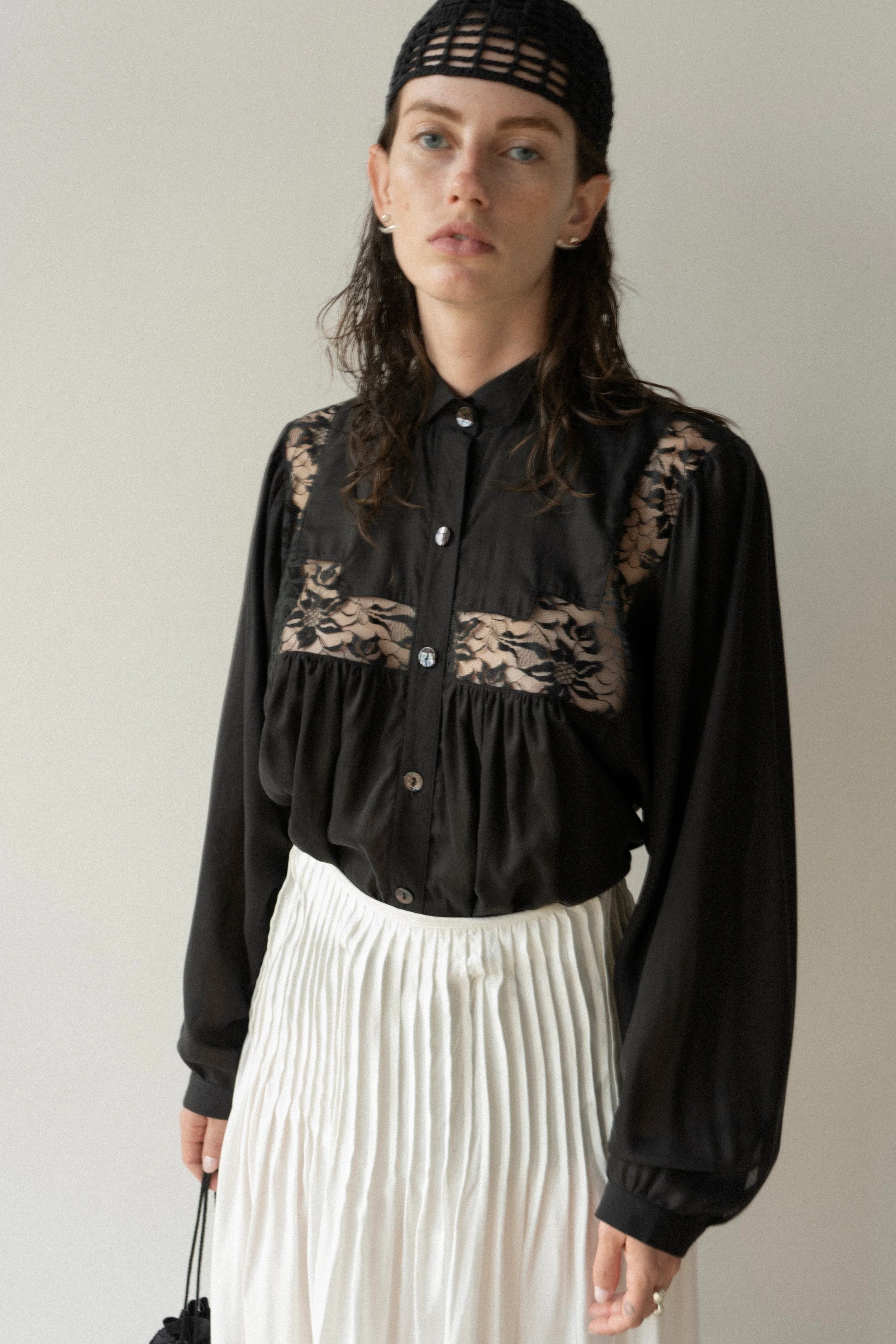 K M by L A N G E Lina Kostenko Poet Lace Blouse  - Black - Image 9
