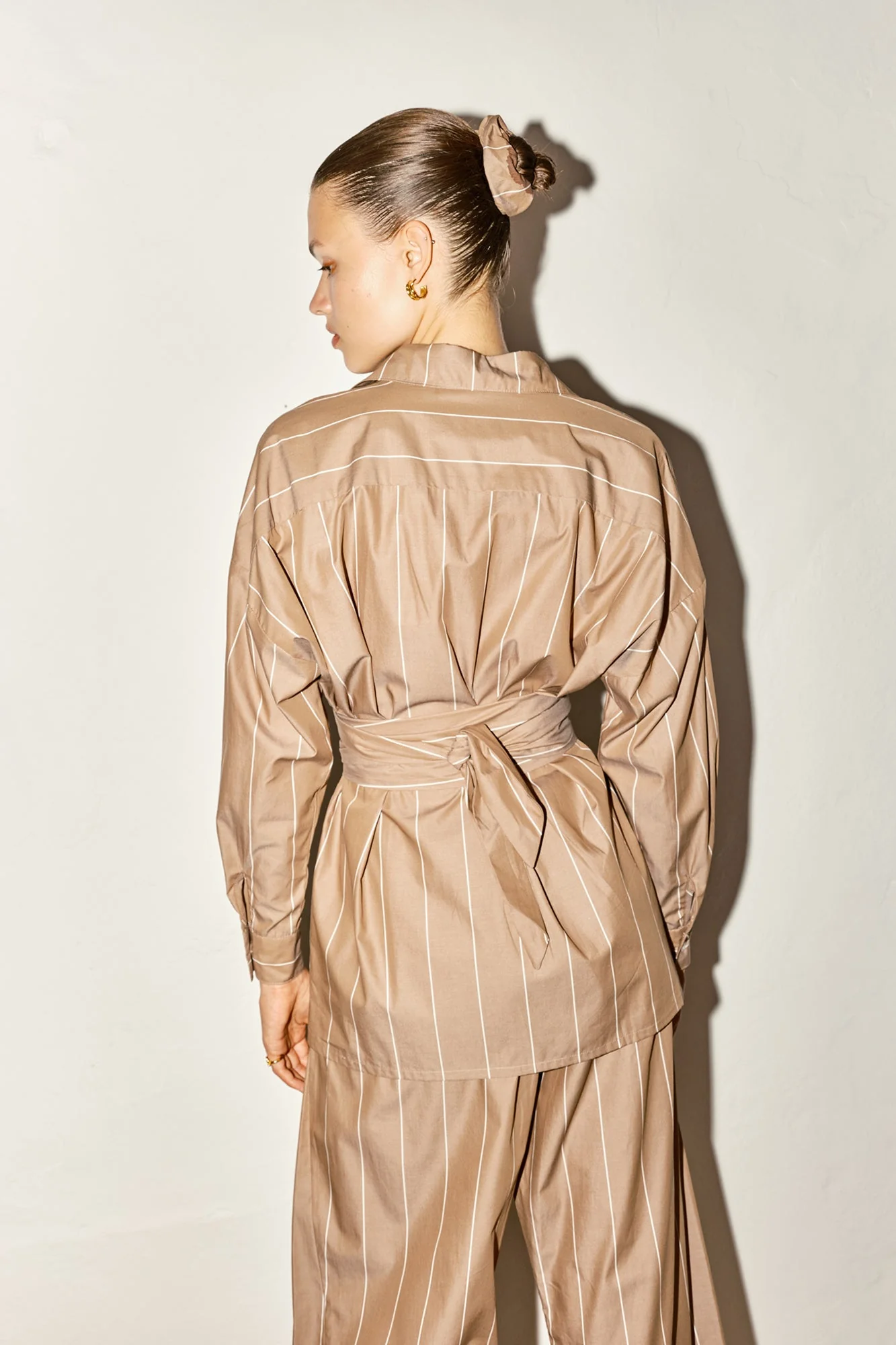 Datura Ren Shirt - Almond Brown Stripe - Image 4
