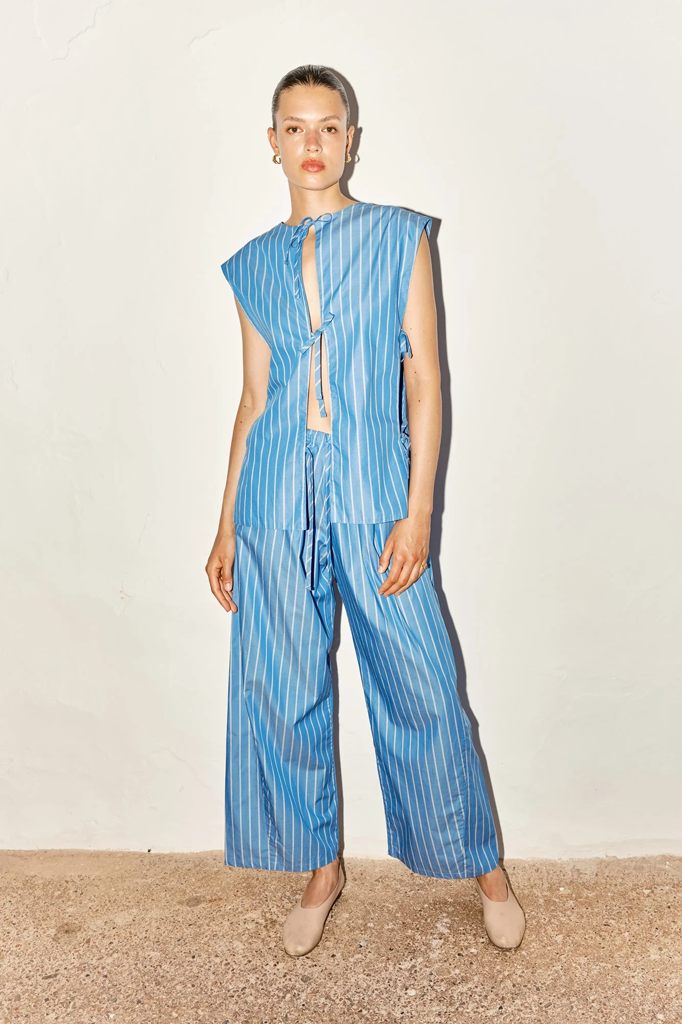 Datura Striped Judo Pants - Egyptian Blue - Image 2
