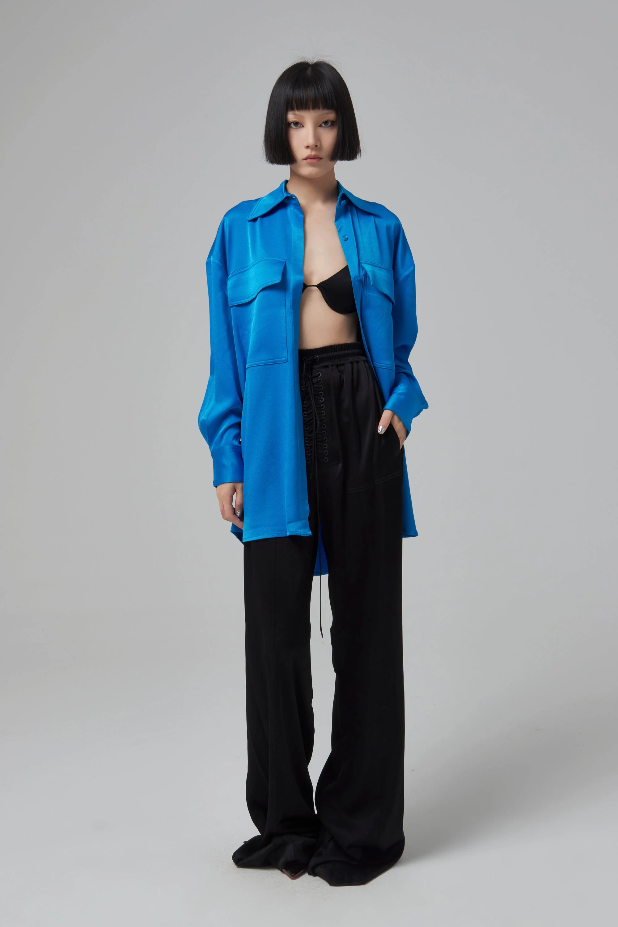 ALEX PERRY Olsen Satin Crepe Oversized - Ocean - Image 4