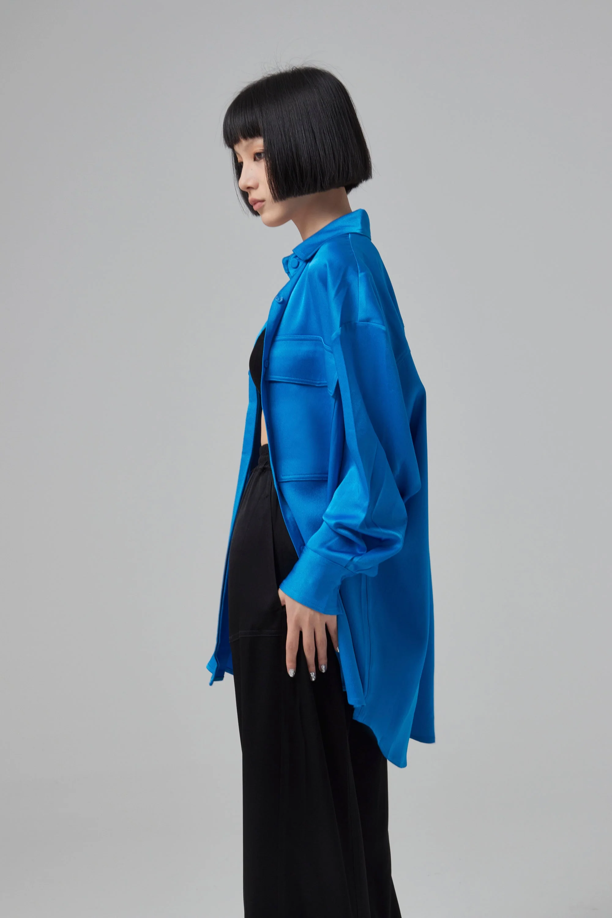 ALEX PERRY Olsen Satin Crepe Oversized - Ocean - Image 5