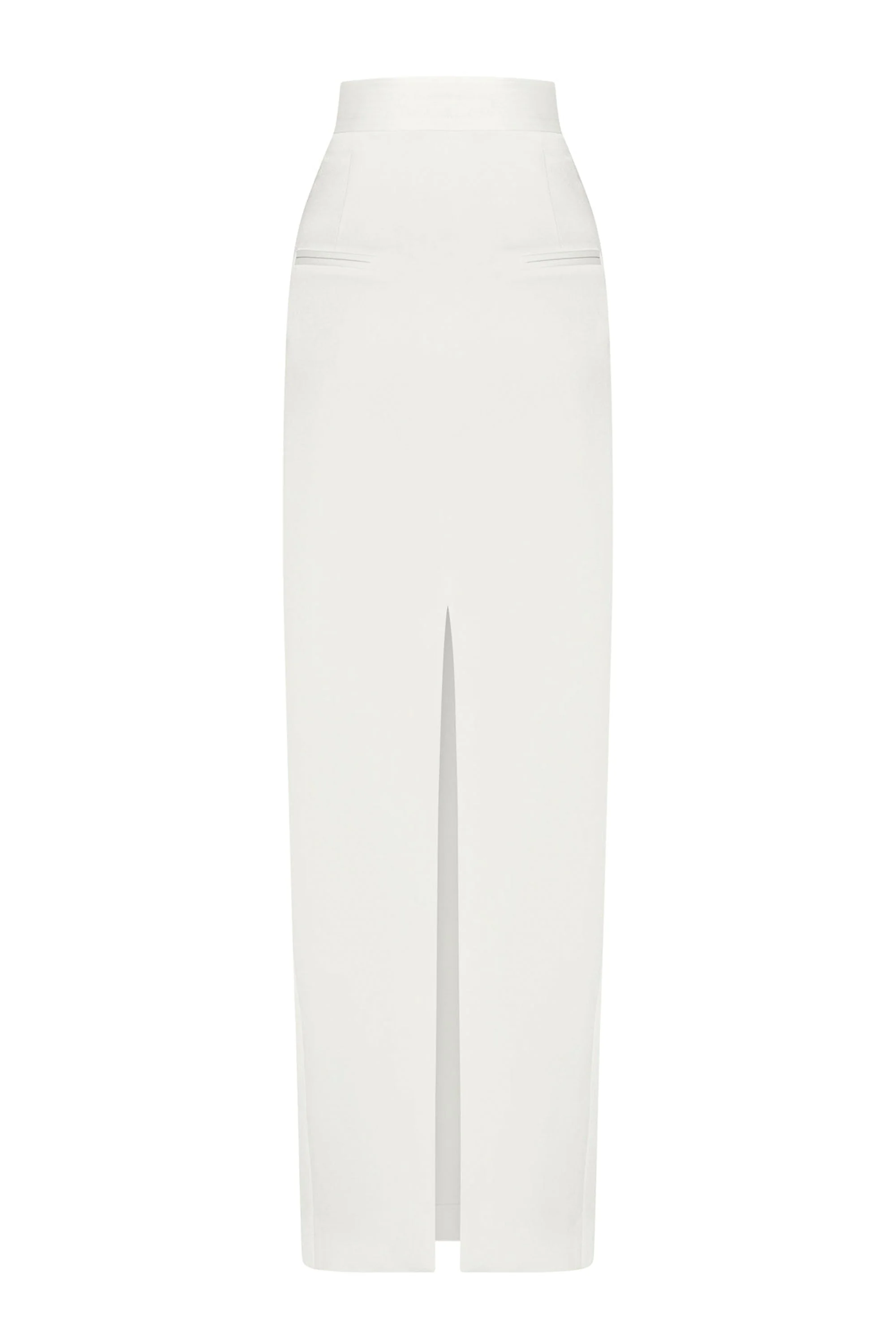 ALEX PERRY Pure White Slit Long Skirt - Image 9