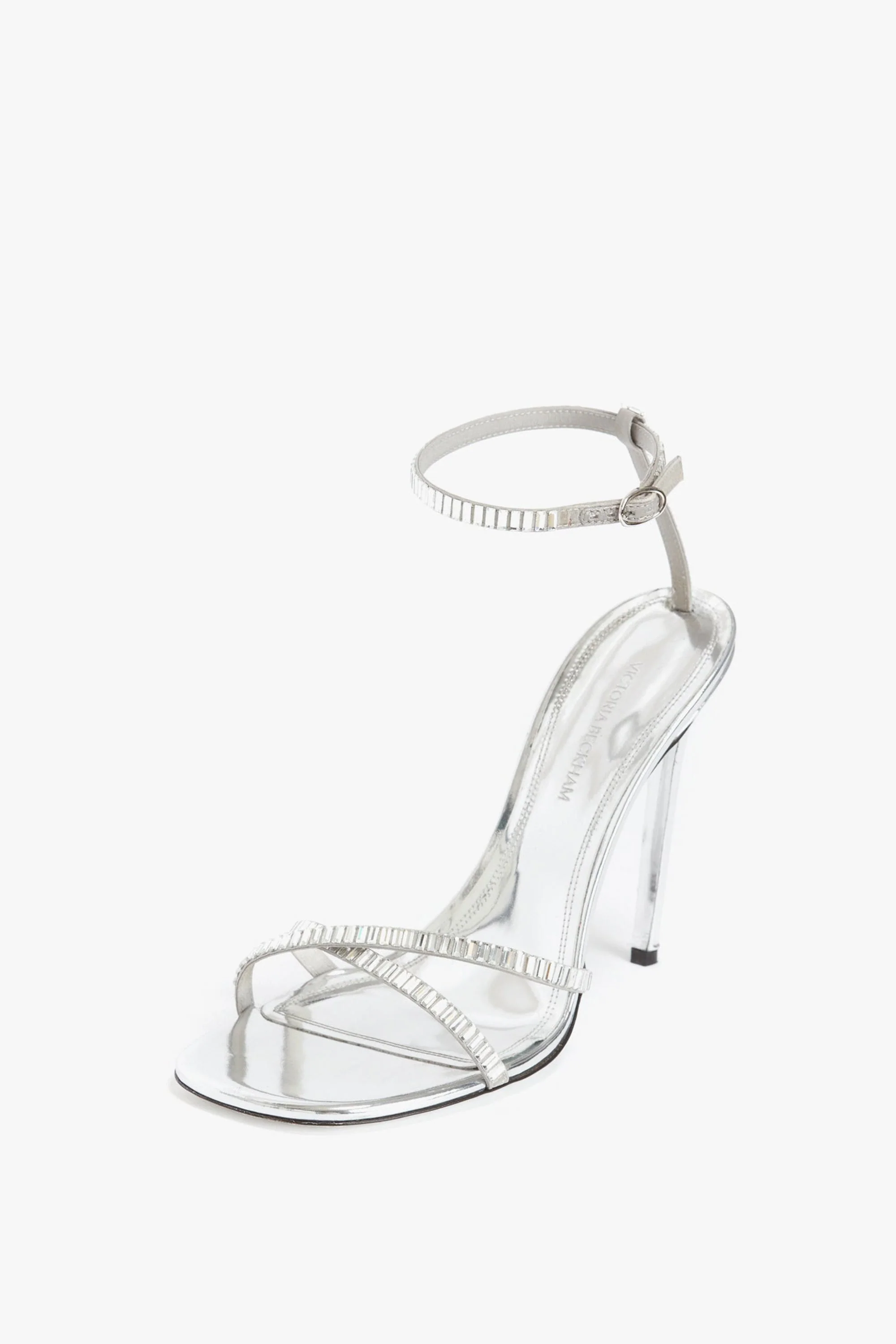 Victoria Beckham Rhinestone Sandals 90 - Silver - Image 7