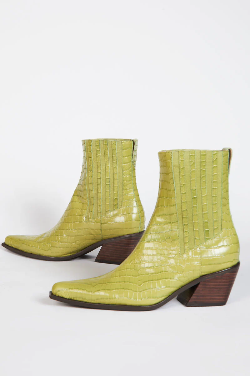 "INTENTIONALLY __________." Hillary Croc Heeled Boot - Apple/Ojai - Image 13