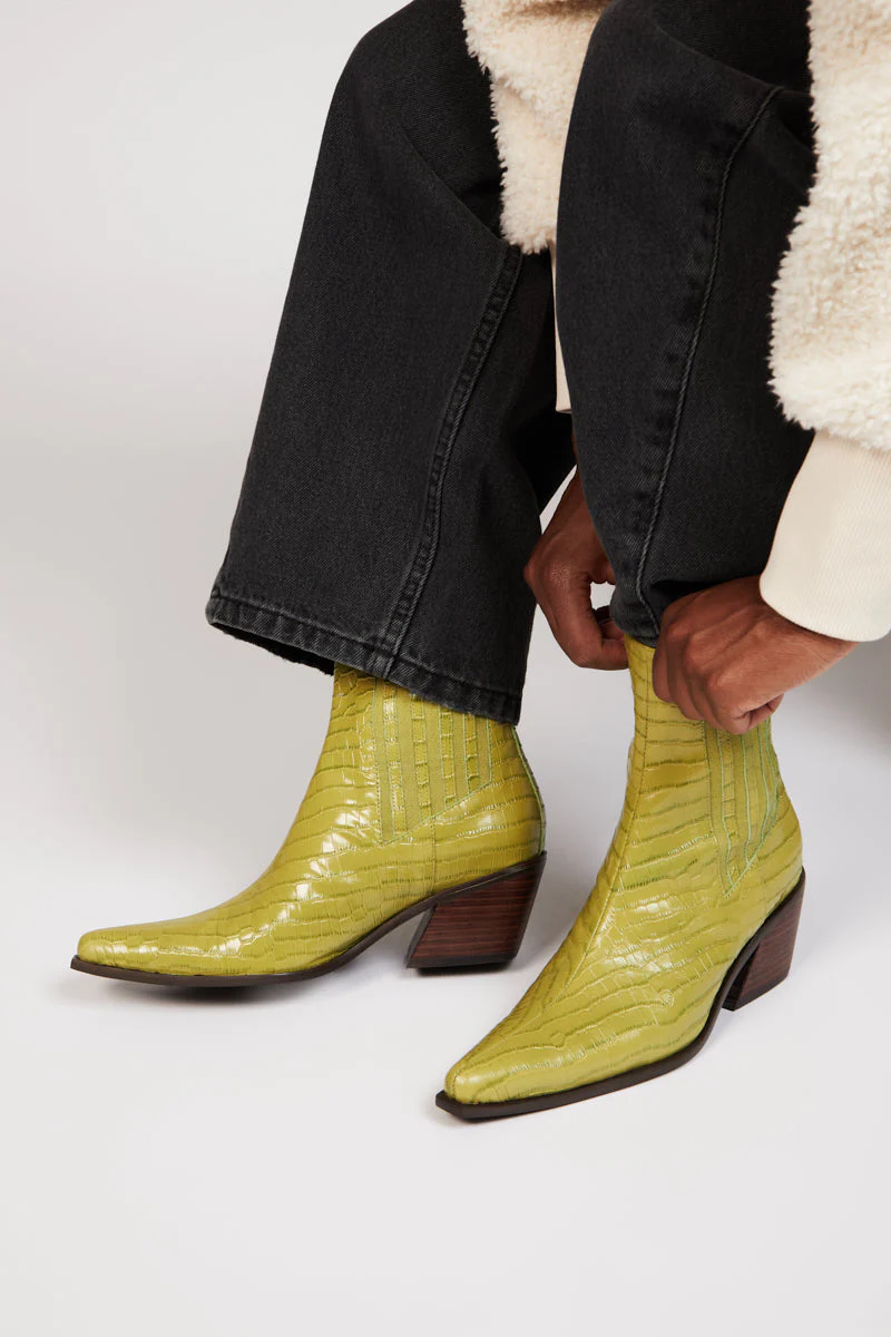 "INTENTIONALLY __________." Hillary Croc Heeled Boot - Apple/Ojai - Image 14