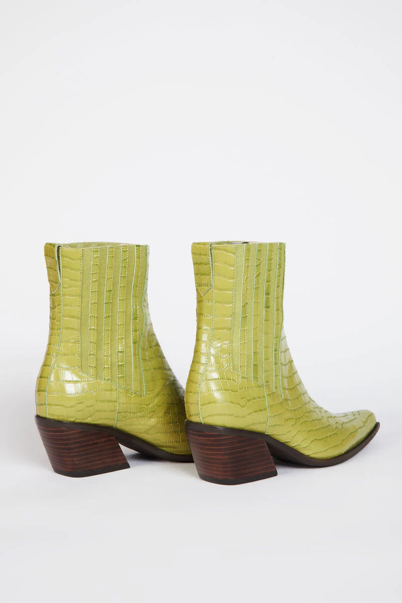 "INTENTIONALLY __________." Hillary Croc Heeled Boot - Apple/Ojai - Image 15
