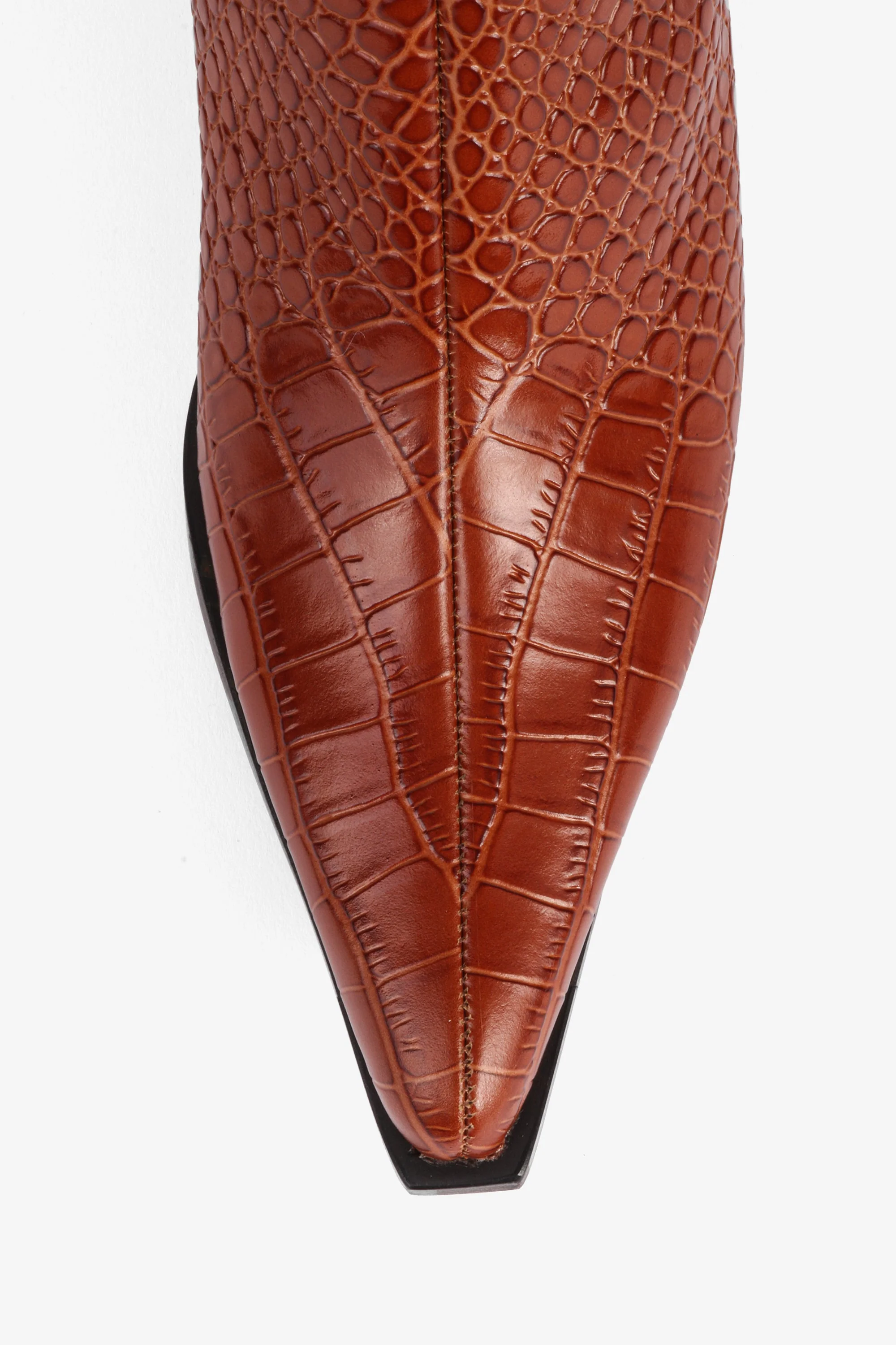 "INTENTIONALLY __________." Hillary Croc Heeled Boot - Apple/Ojai - Image 21