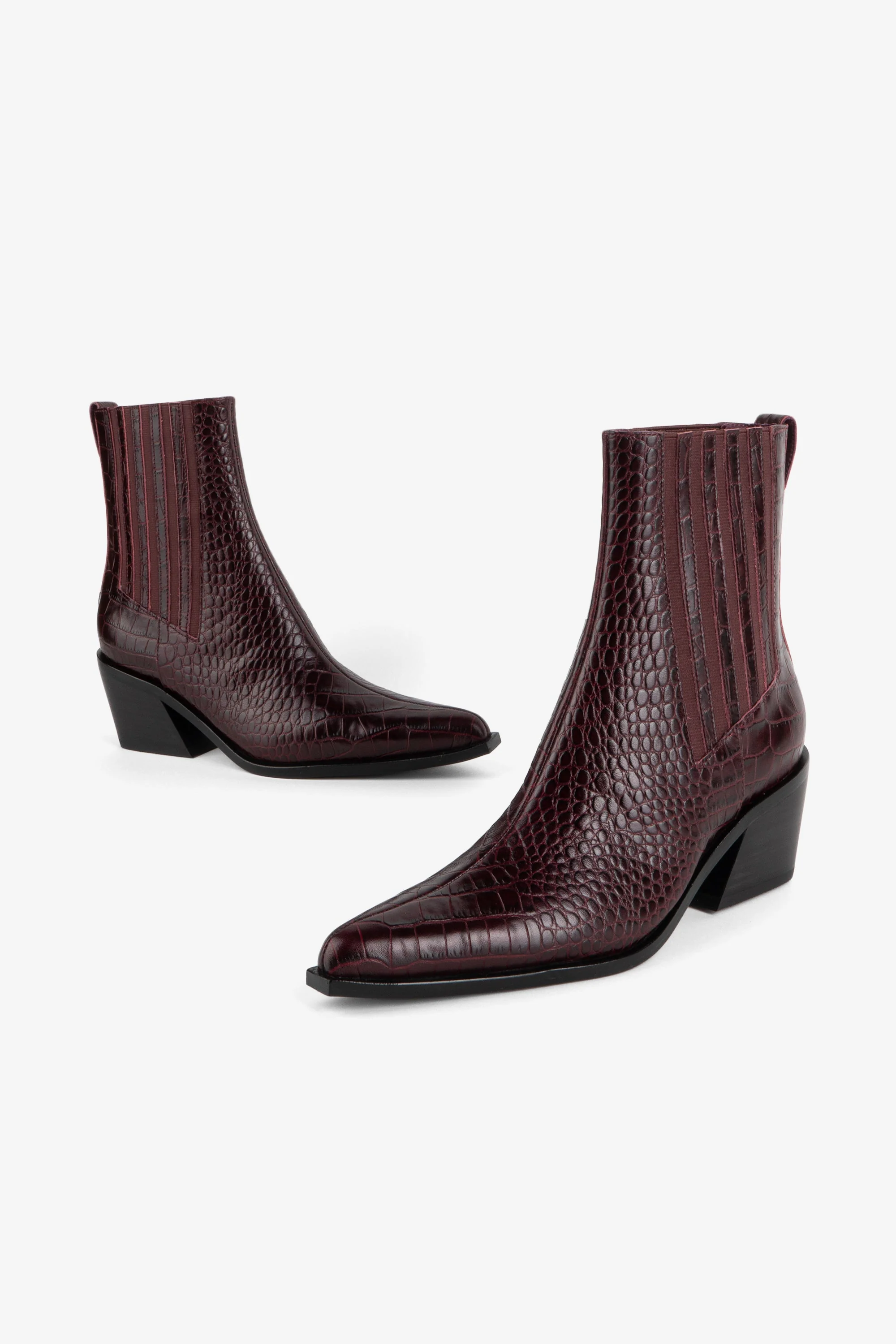 "INTENTIONALLY __________." Hillary Croc Heeled Boot - Apple/Ojai - Image 3