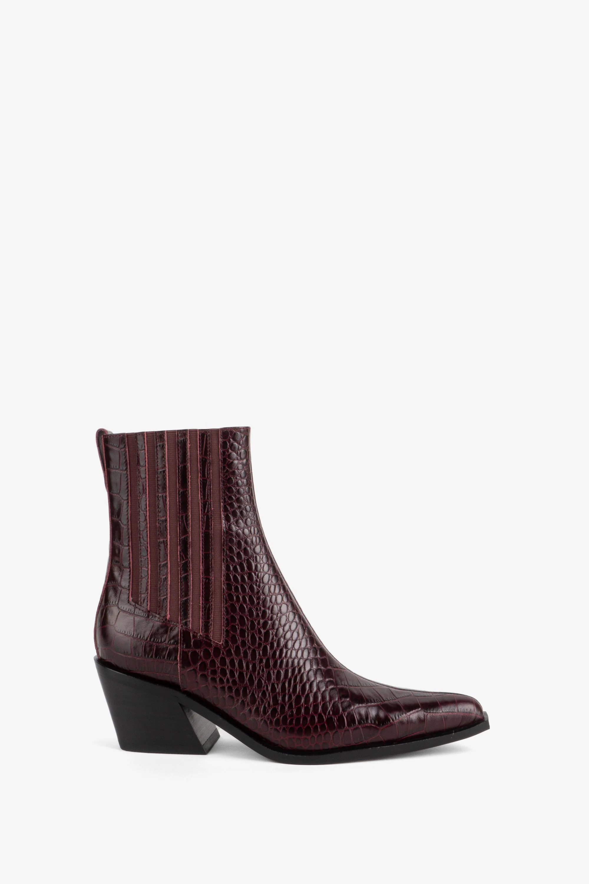 "INTENTIONALLY __________." Hillary Croc Heeled Boot - Apple/Ojai - Image 6