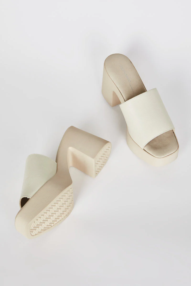 "INTENTIONALLY __________." MARY PLATFORM HEEL CREAM SOLE - CLOUDS - Image 2