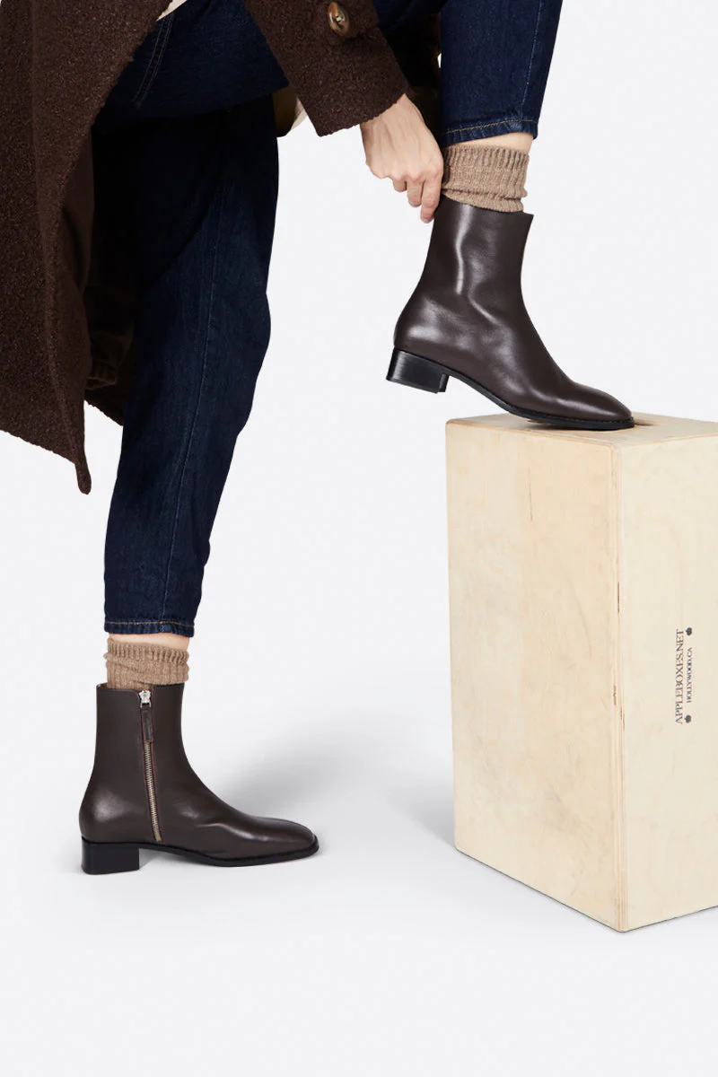 "INTENTIONALLY __________." TOUR LEATHER BOOT - Black/Brown - Image 2