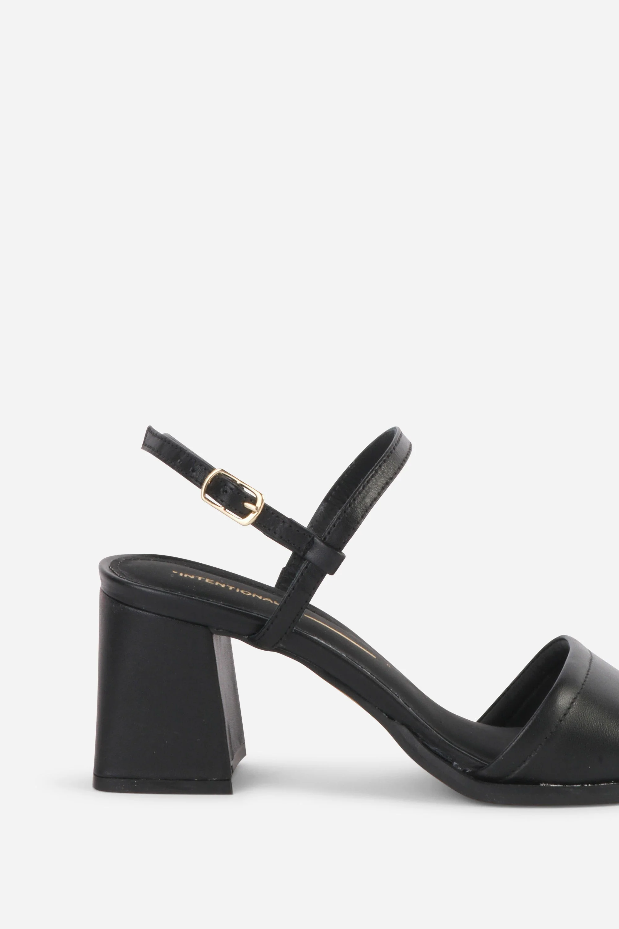 "INTENTIONALLY __________." VALIDATED LEATHER HEEL - Black - Image 5