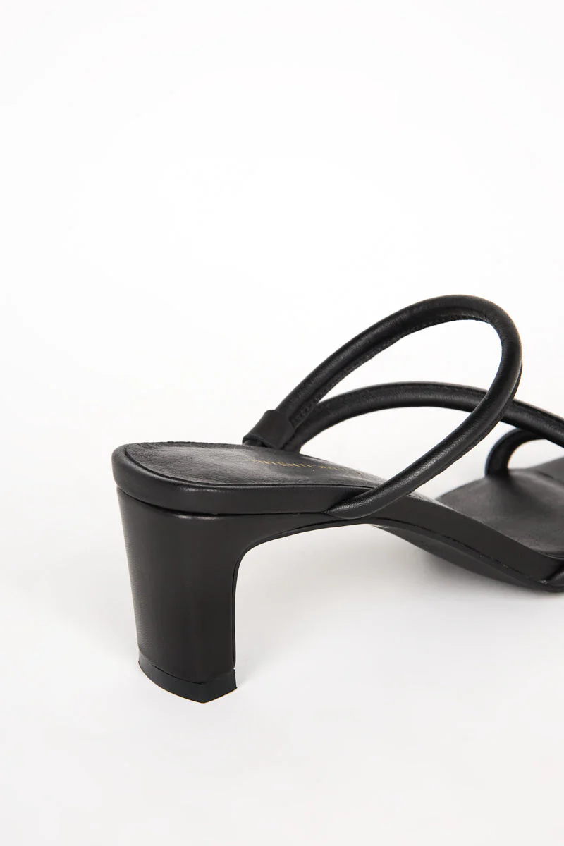 "INTENTIONALLY __________." WILLOW HEELED SANDAL - Black/Cream - Image 5