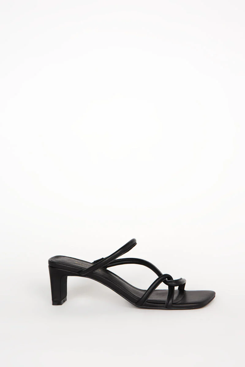 "INTENTIONALLY __________." WILLOW HEELED SANDAL - Black/Cream - Image 7