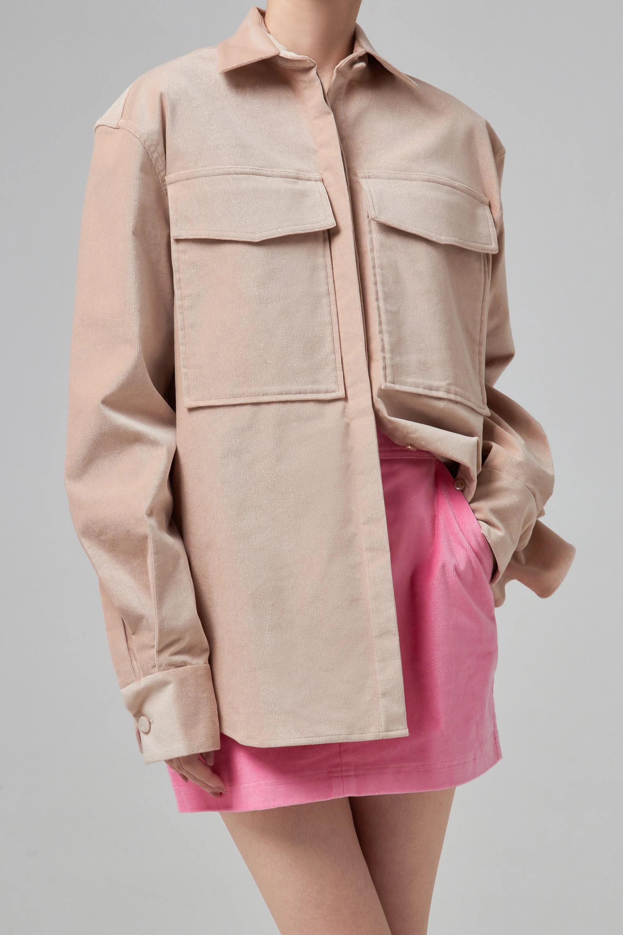 ALEX PERRY Zane - Glitter Corduroy Oversi - Beige - Image 7
