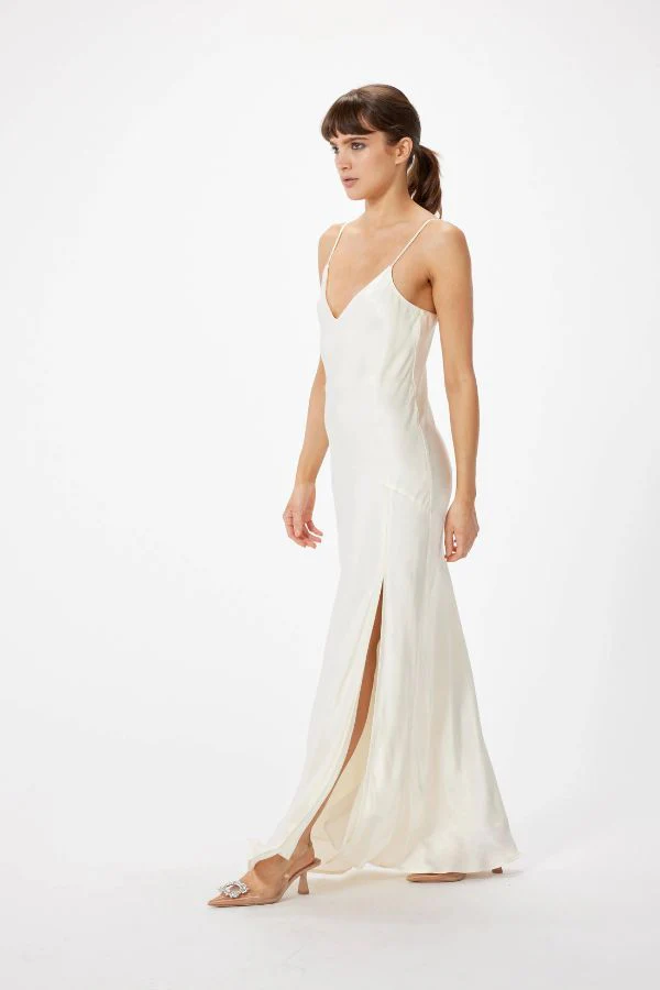 Sophie Rue Ella Satin Dress - Ivory - Image 2