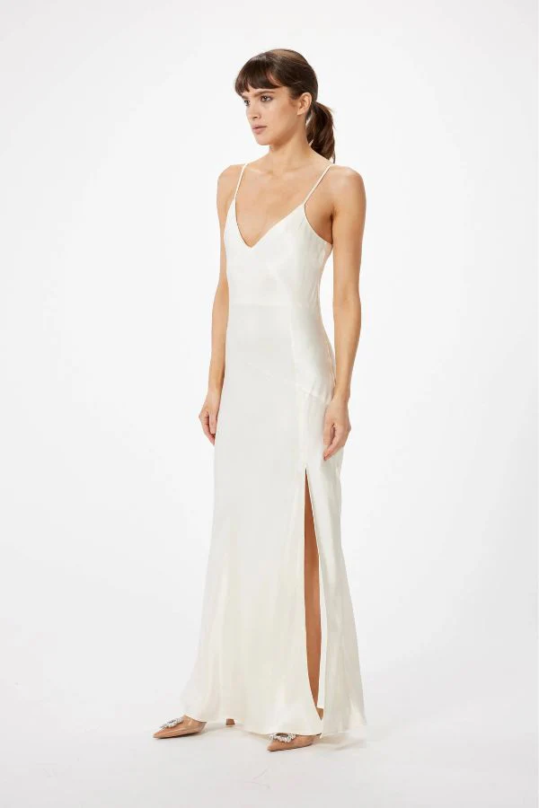 Sophie Rue Ella Satin Dress - Ivory - Image 4