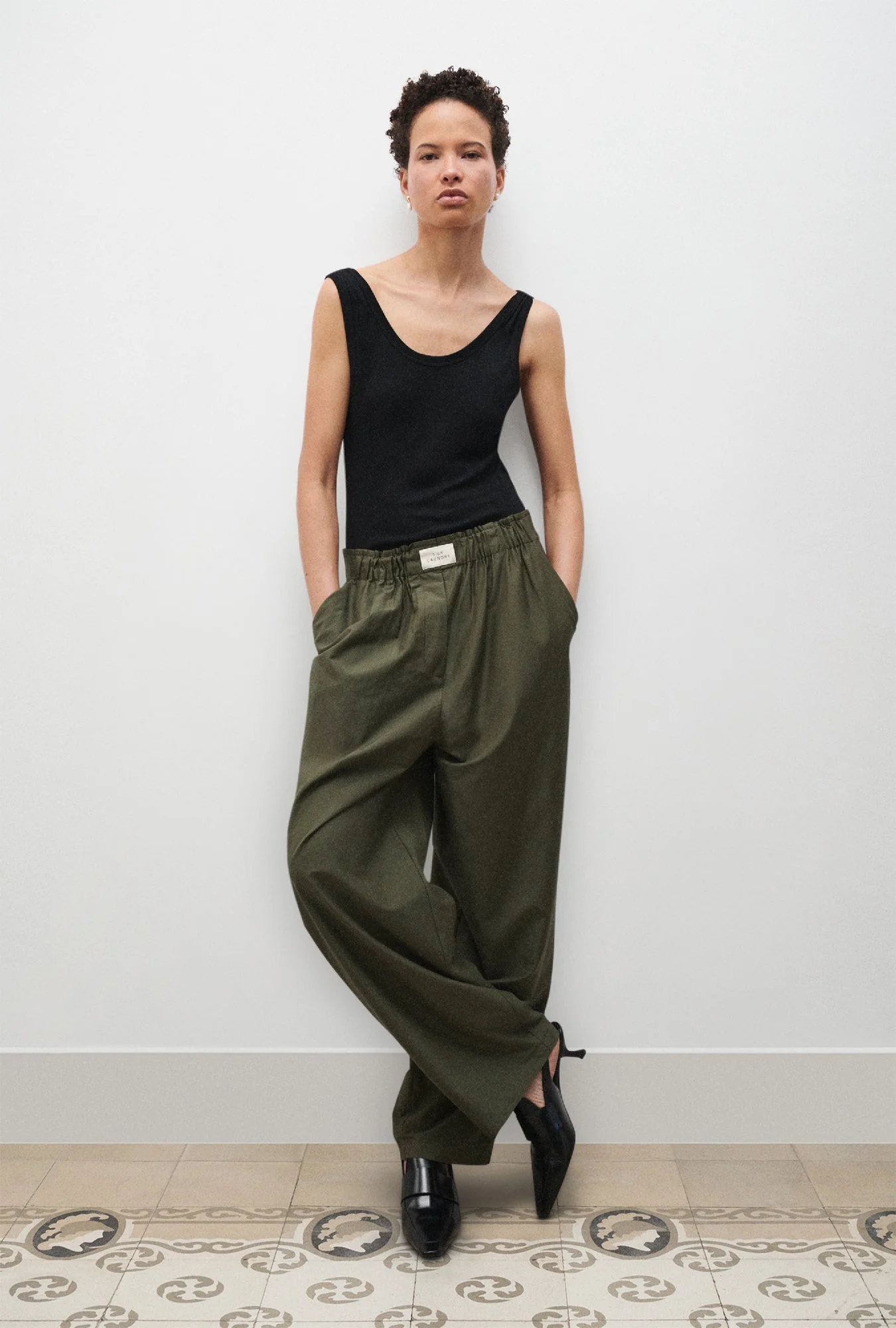Silk Laundry BODYSUIT TANK - BLACK - Image 2