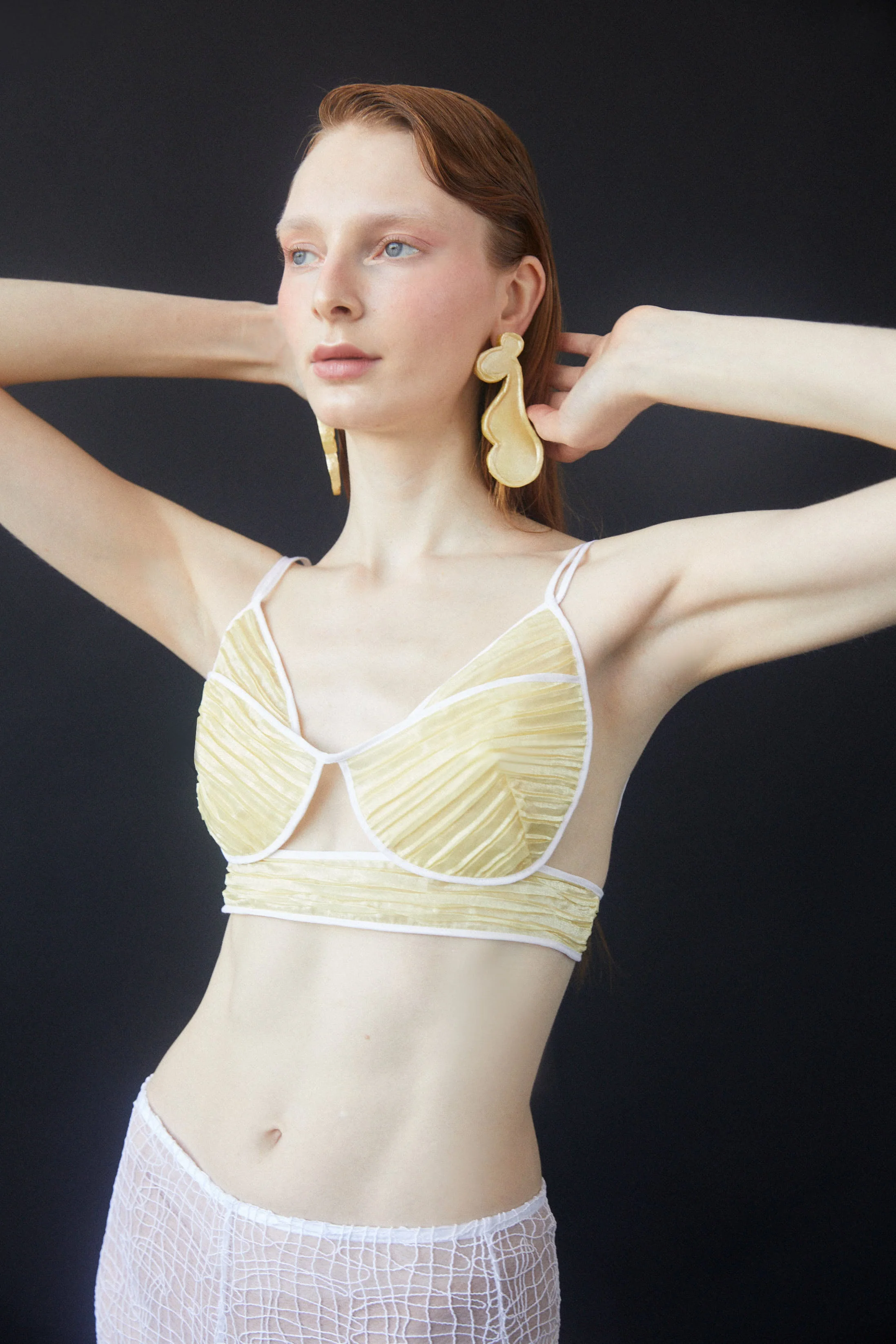 Luisa et La Luna Delphine Pleated Top - Canary - Image 2