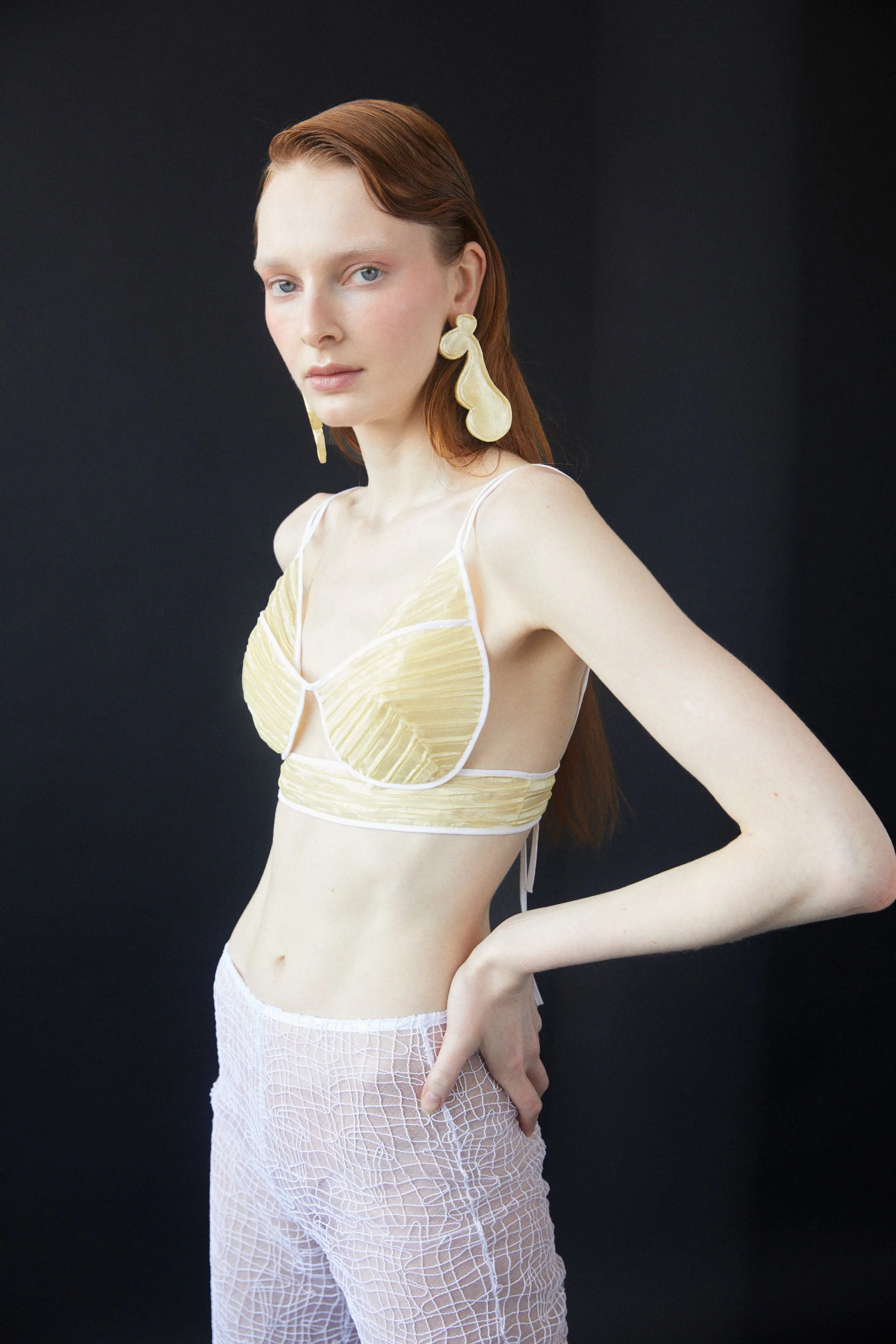 Luisa et La Luna Delphine Pleated Top - Canary - Image 4