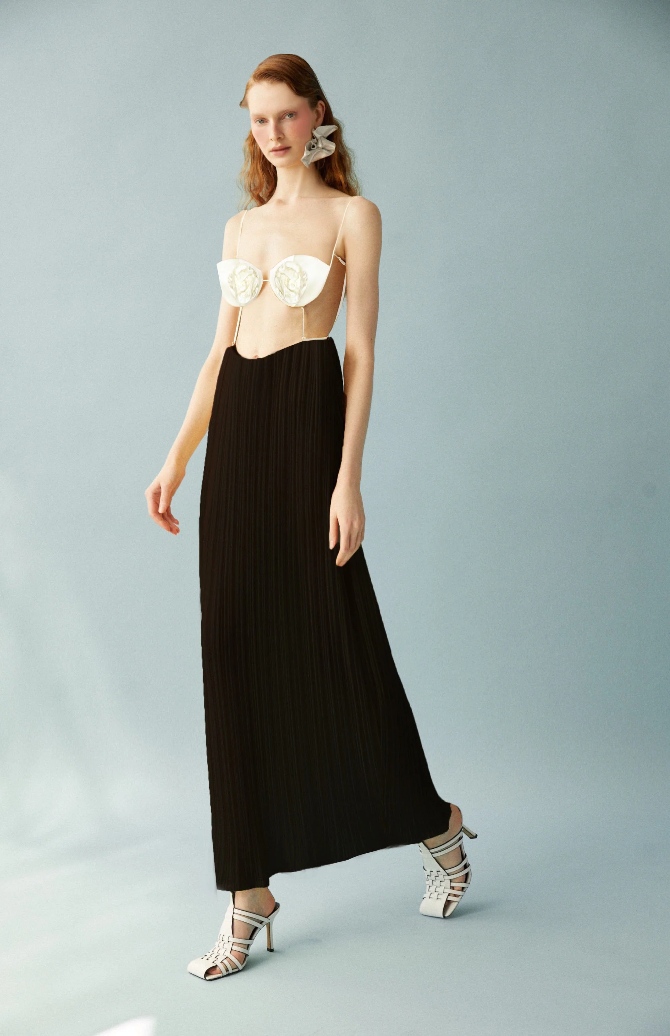 Luisa et La Luna Fleur Cut Out Dress - Blanc/Black - Image 5