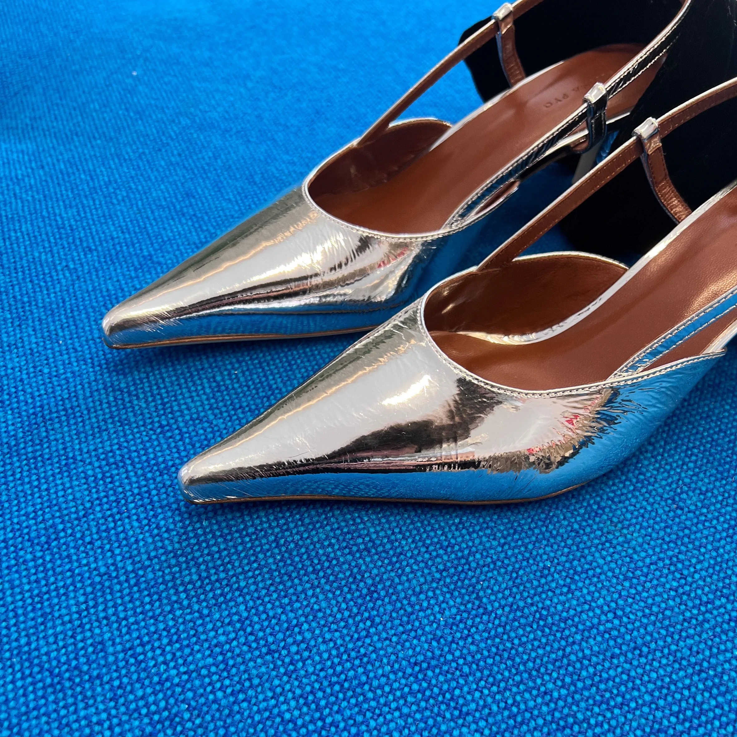 Rejina Pyo Lou Kitten Heels - Leather Silver - Image 5