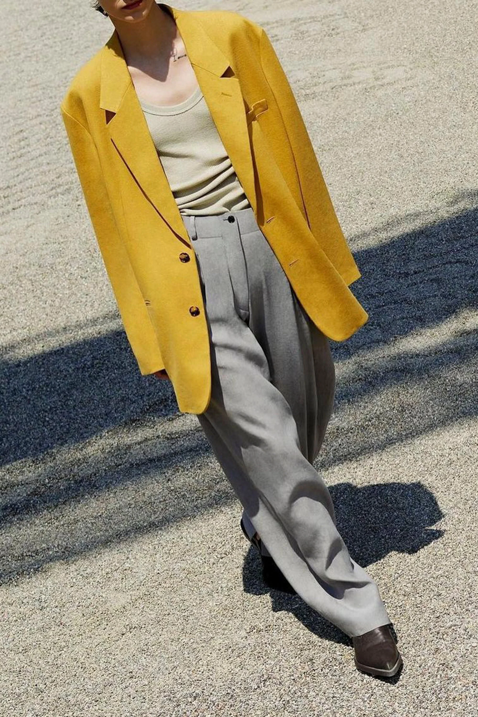 Rochas Double Breasted Jacket - Dark Beige - Image 3
