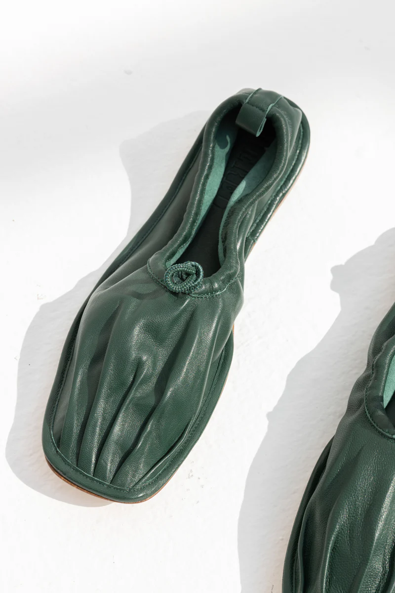 Hereu Puntera Pleated-toe Pump - Dark Green - Image 2